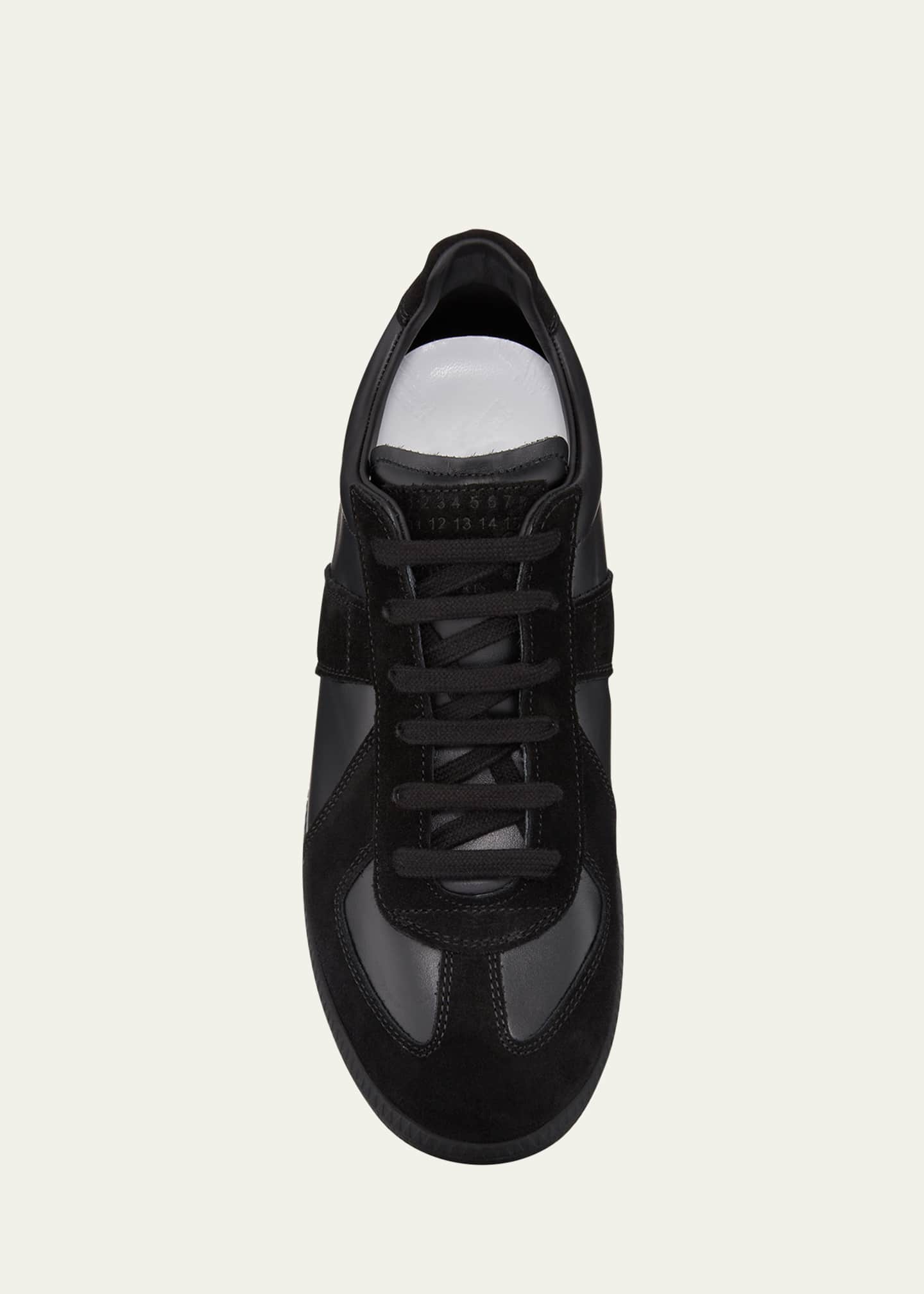 Maison Margiela Men's Replica Leather Suede Low-Top Sneakers Image 3 of 4