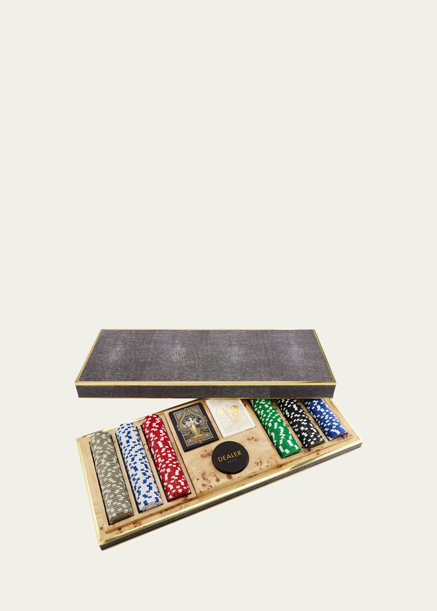 AERIN Faux Shagreen Poker Set