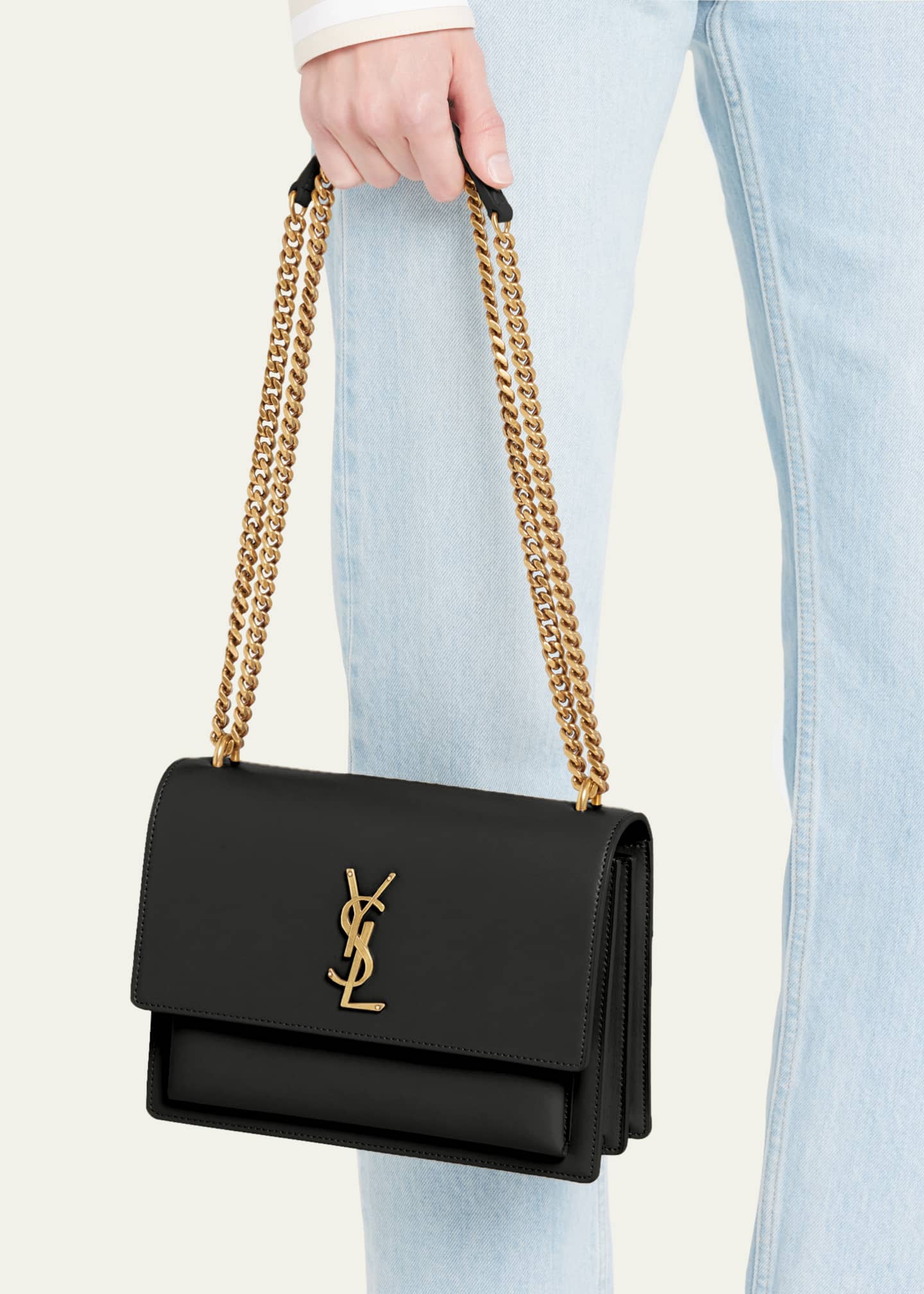 Saint Laurent Sunset Medium YSL Crossbody Bag in Smooth Leather Image 2 of 4