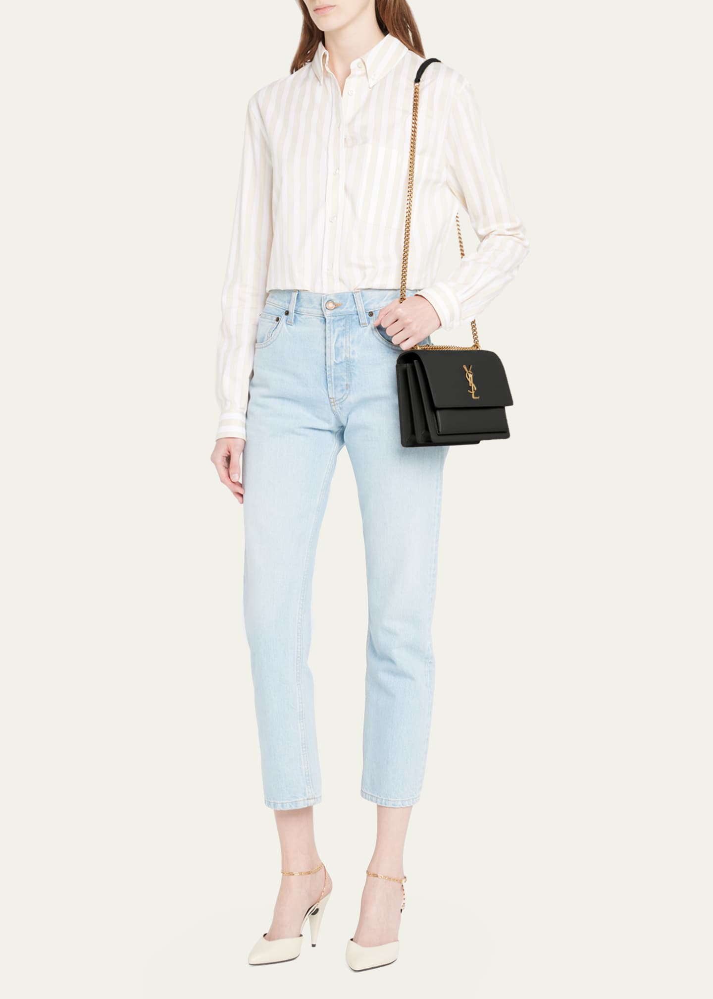 Saint Laurent Sunset Medium YSL Crossbody Bag in Smooth Leather Image 4 of 4
