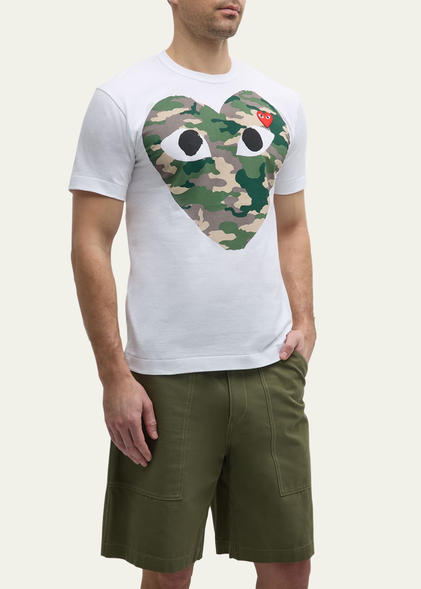 Comme des Garcons Men's Camo Heart Short-Sleeve T-Shirt Image 4 of 5