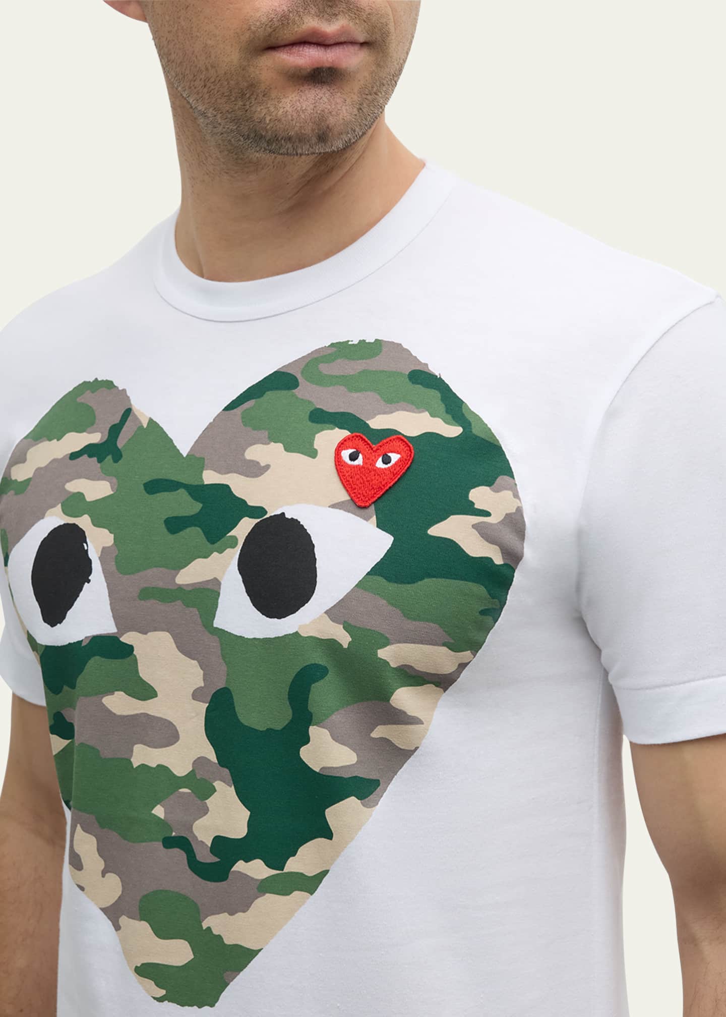 Comme des Garcons Men's Camo Heart Short-Sleeve T-Shirt Image 5 of 5