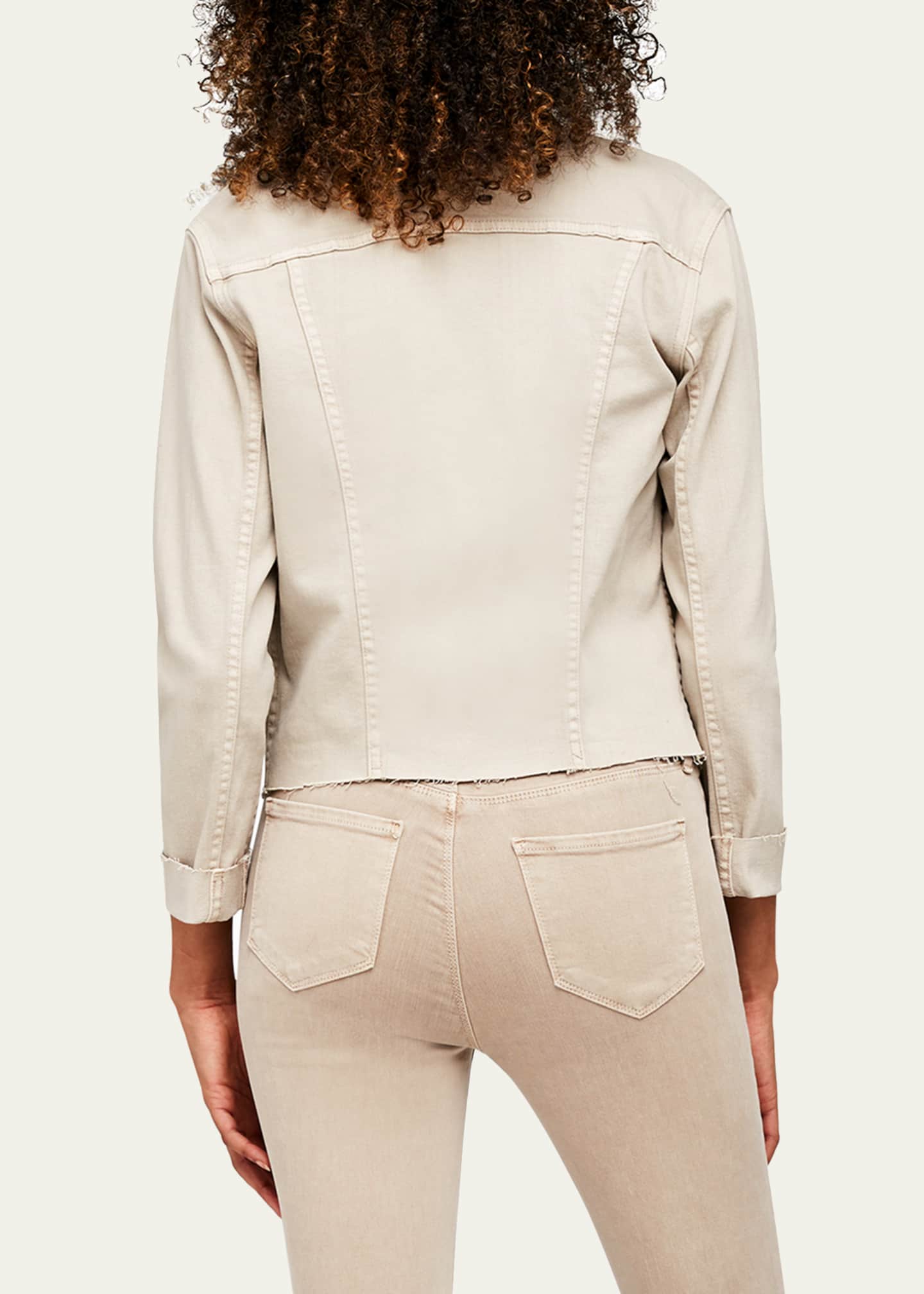 L'Agence Janelle Slim Cropped Jean Jacket with Raw Hem - Bergdorf Goodman