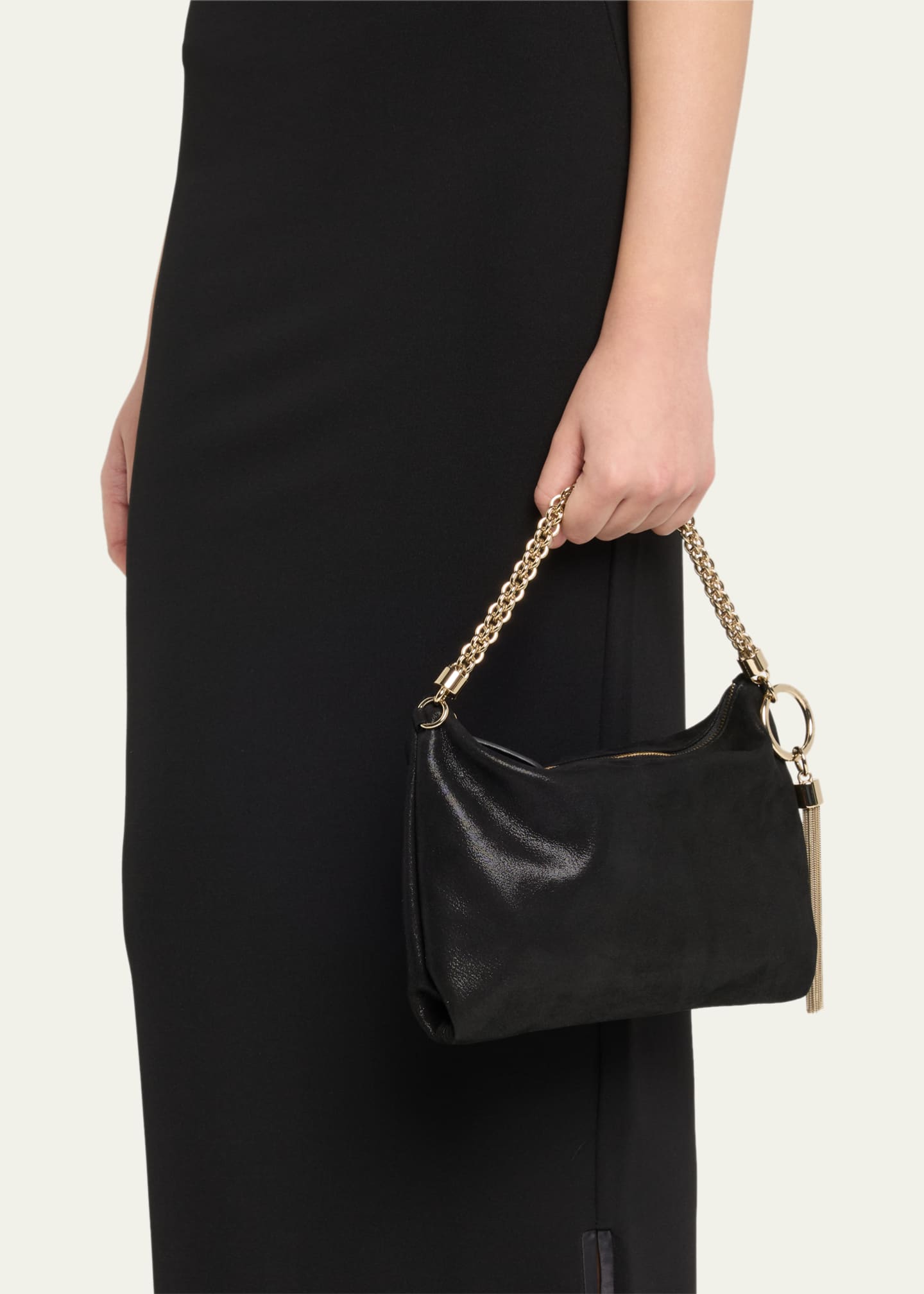 Jimmy Choo Callie Shimmer Suede Shoulder Bag Image 2 of 6