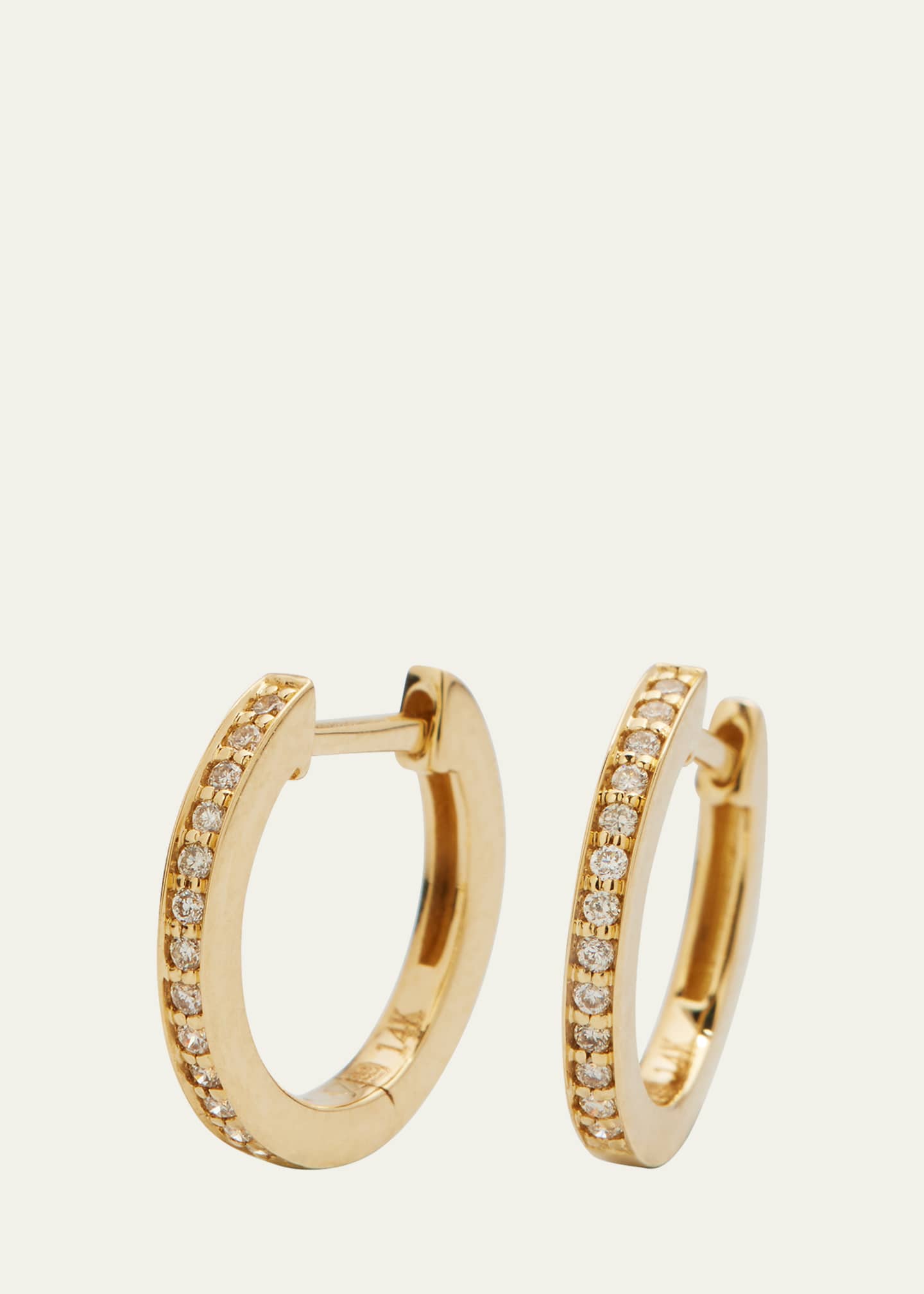Sydney Evan 14k Diamond Small Huggie Hoop Earrings Image 3 of 4
