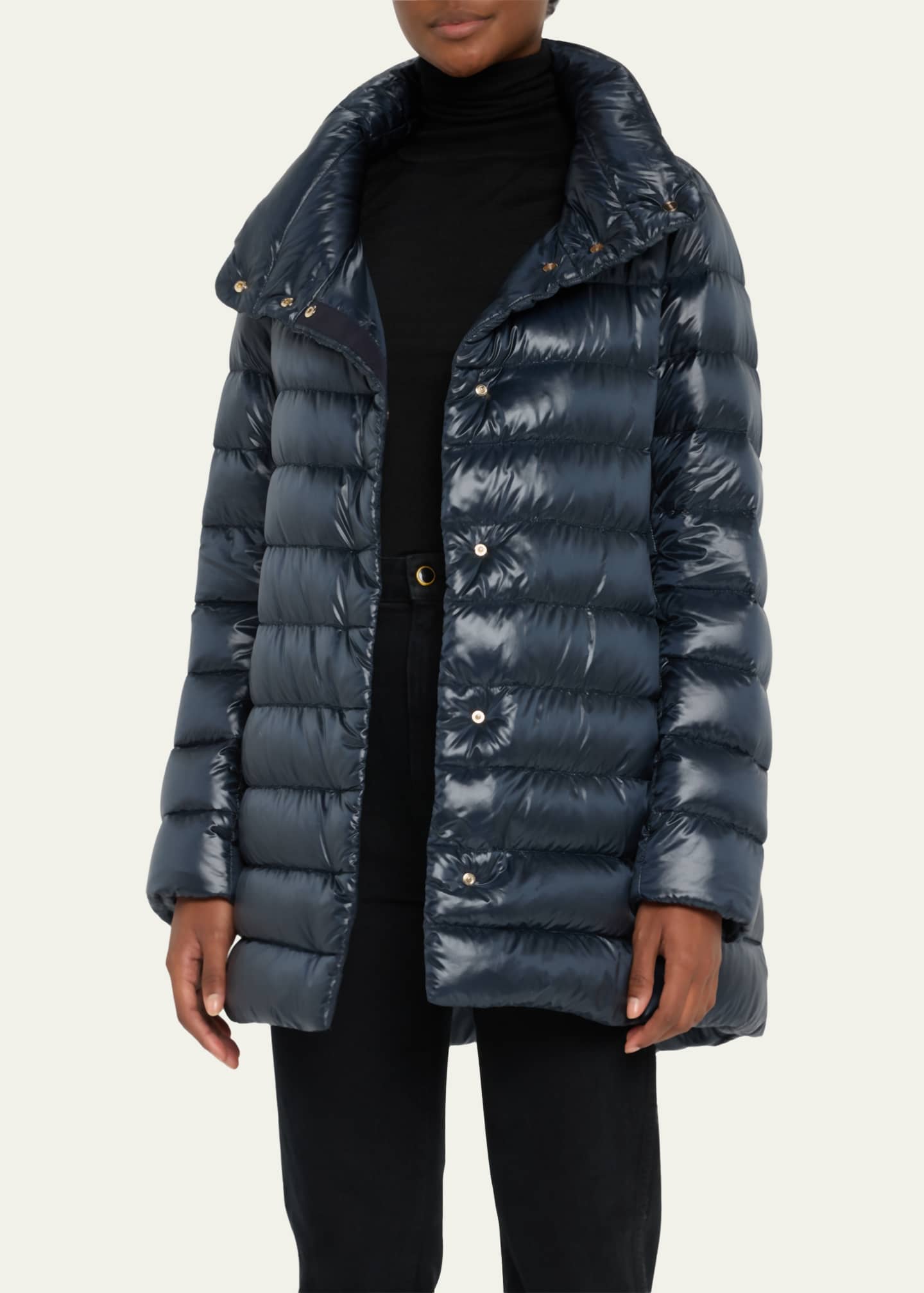 Herno Ribbed High-Low Down Puffer Jacket - Bergdorf Goodman