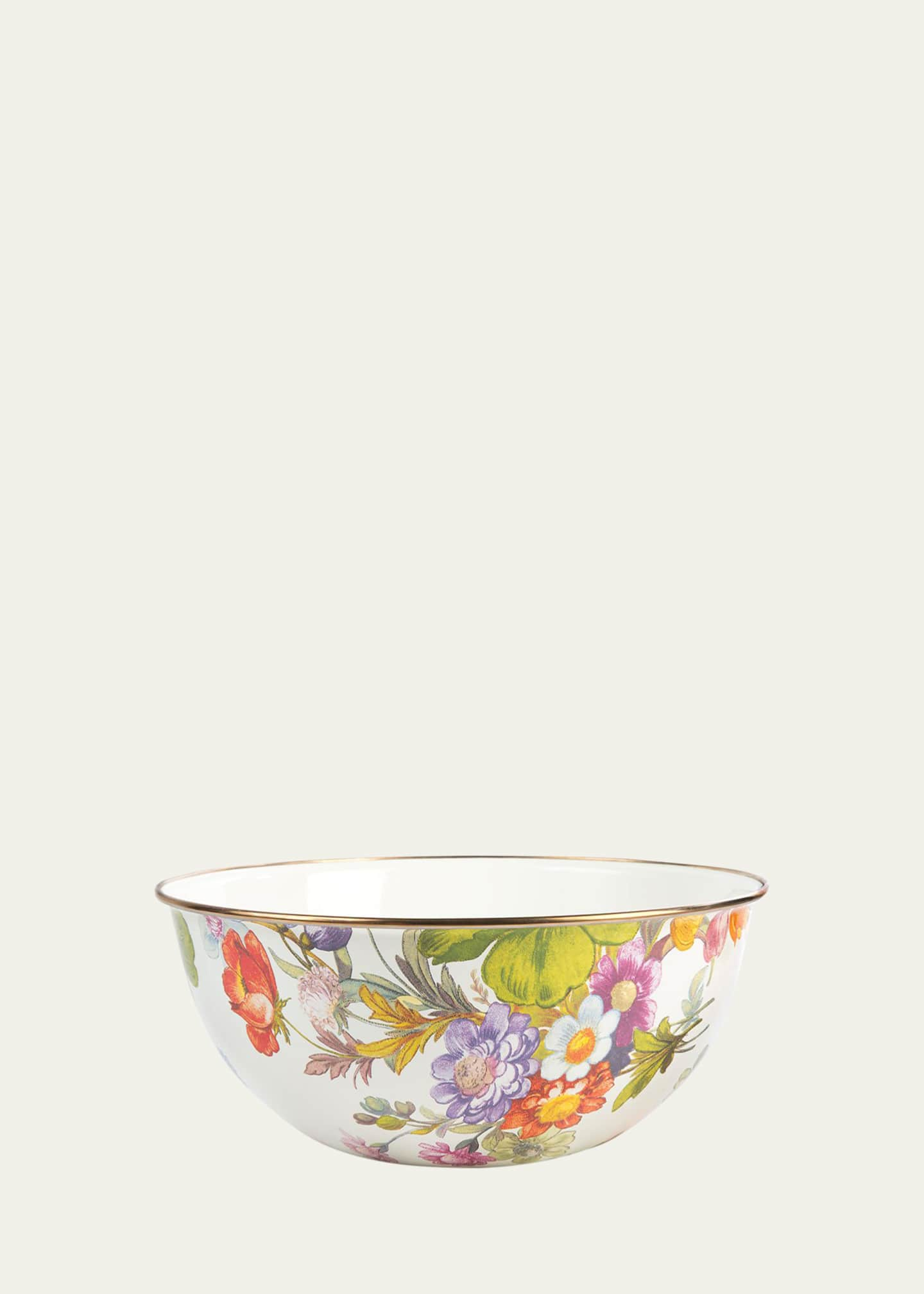 MacKenzie-Childs  White Flower Market Extra Large Everyday Bowl