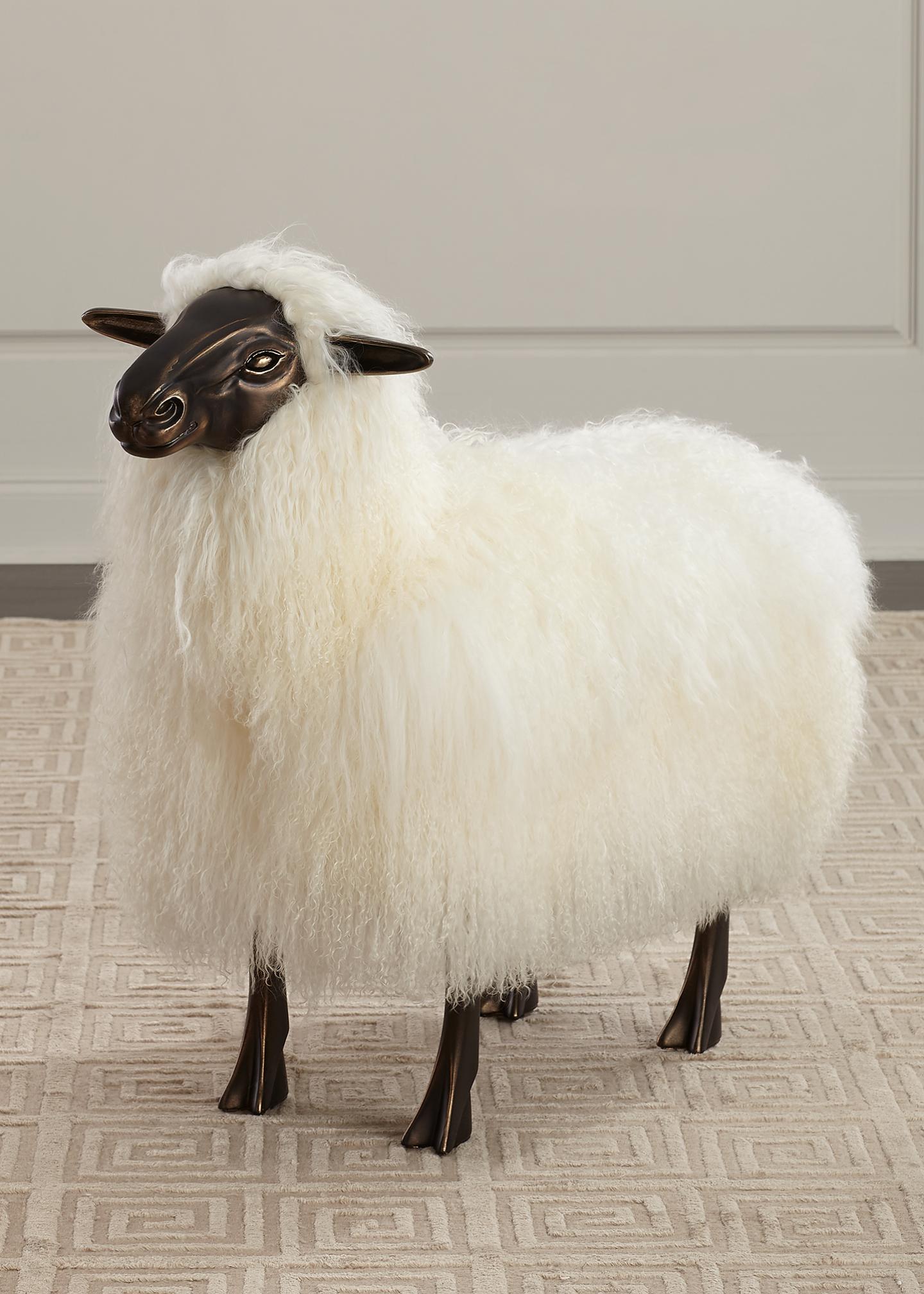 Interlude Home Magali Sheepskin Bench - Bergdorf Goodman