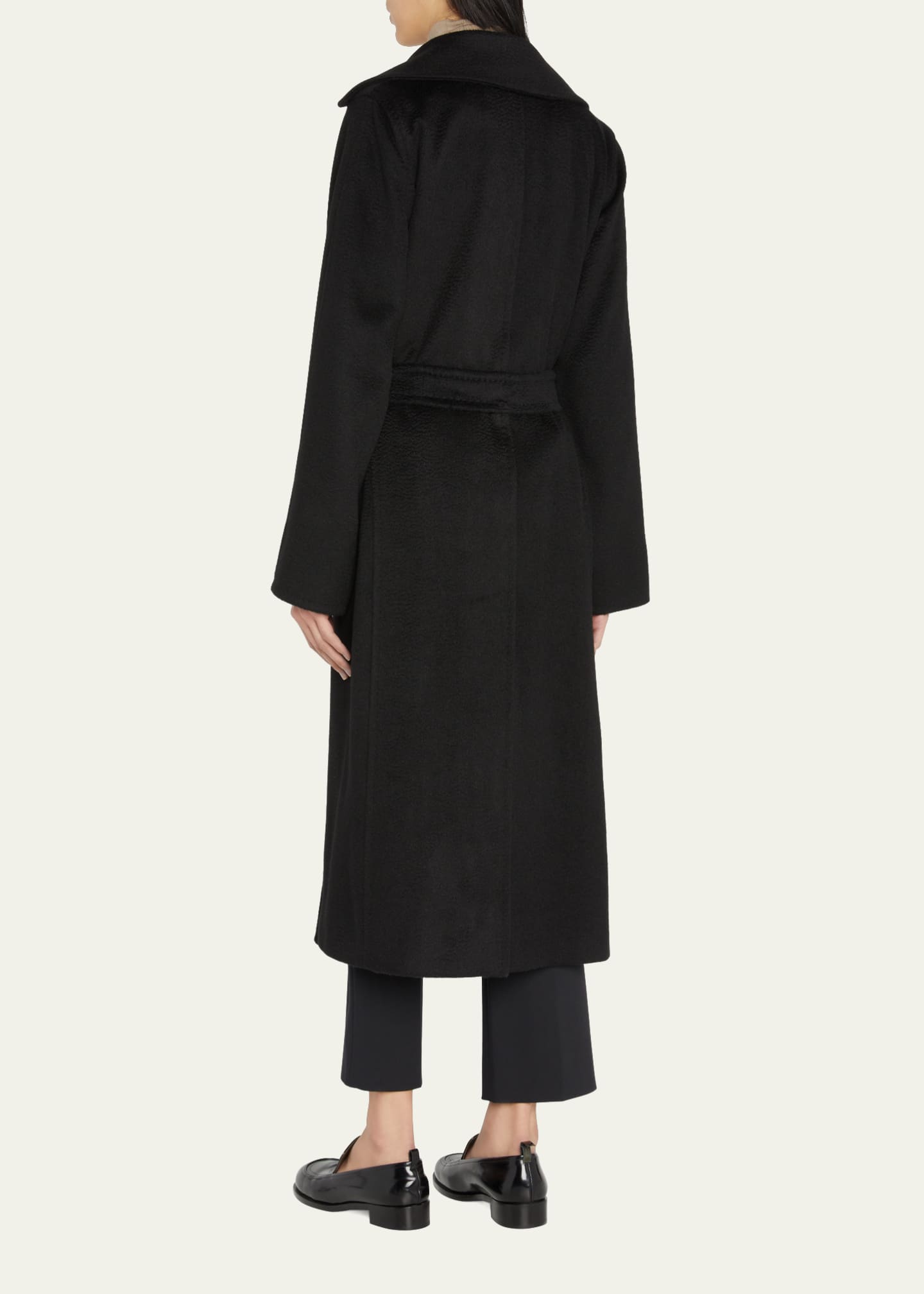 Max Mara Manuela Belted Camel Hair Coat Black