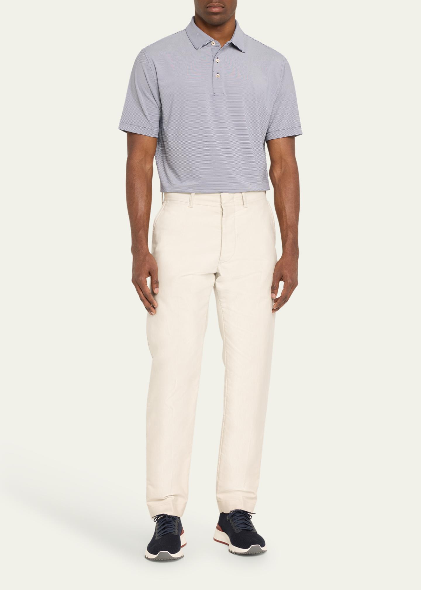 PETER MILLAR 半袖ポロシャツ ベージュ M Peter Millar Men's Jubilee Stripe Stretch-Jersey Polo Shirt
