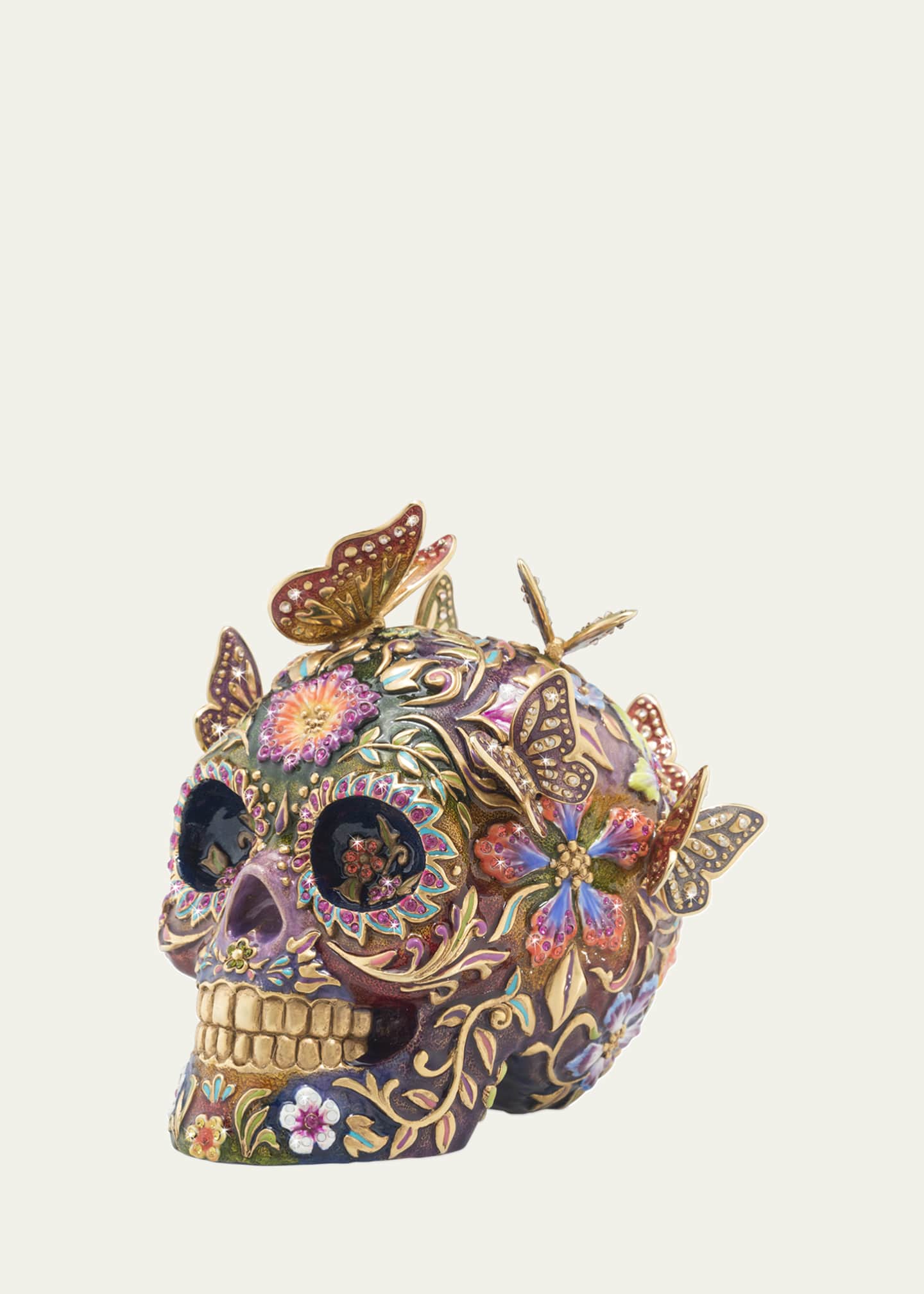 Jay Strongwater Skull with Butterflies Figurine Image 2 of 4