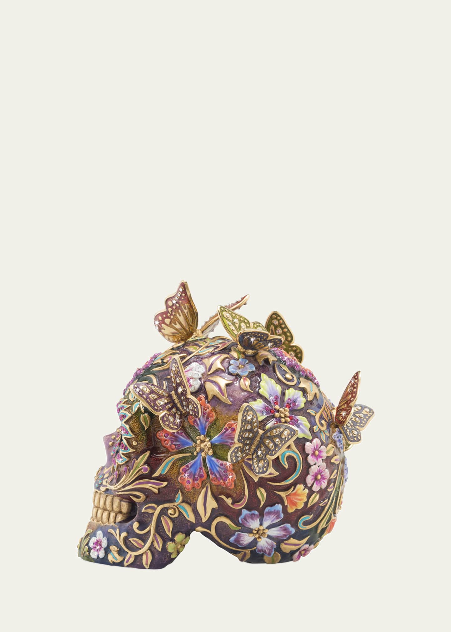 Jay Strongwater Skull with Butterflies Figurine Image 3 of 4