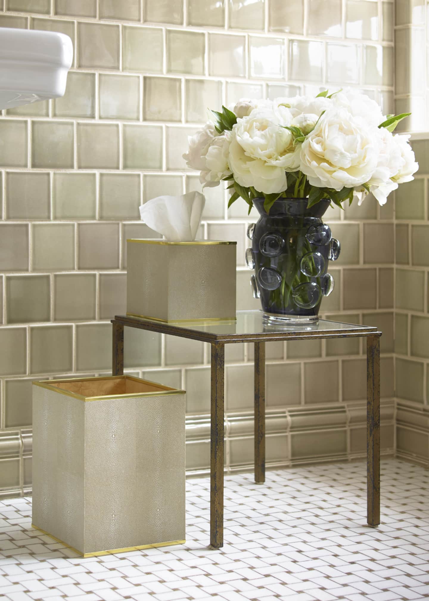 AERIN Classic Faux Shagreen Wastebasket Image 2 of 2