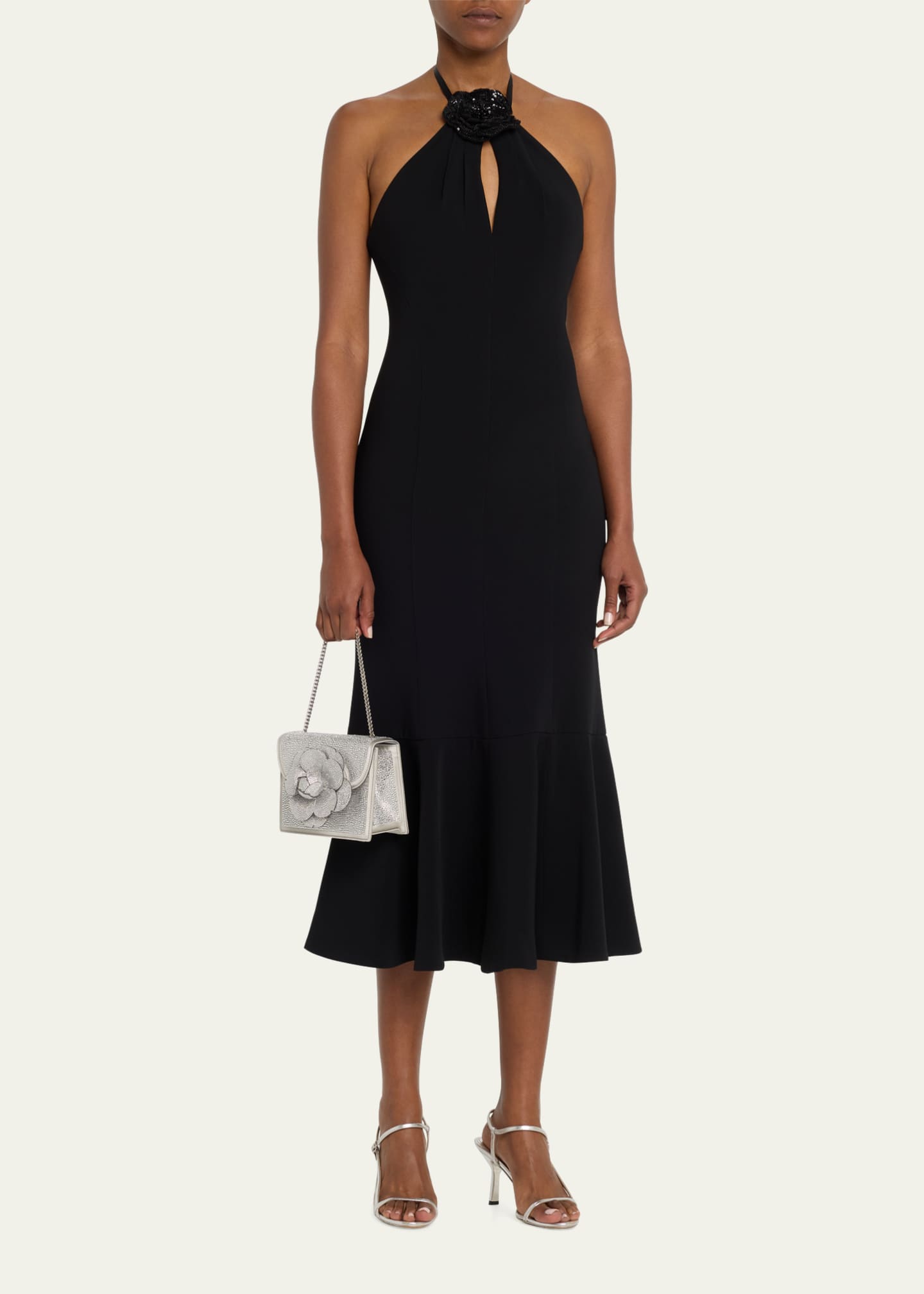 Oscar de la Renta Mini Tro Crystal Suede Crossbody Bag Image 5 of 5
