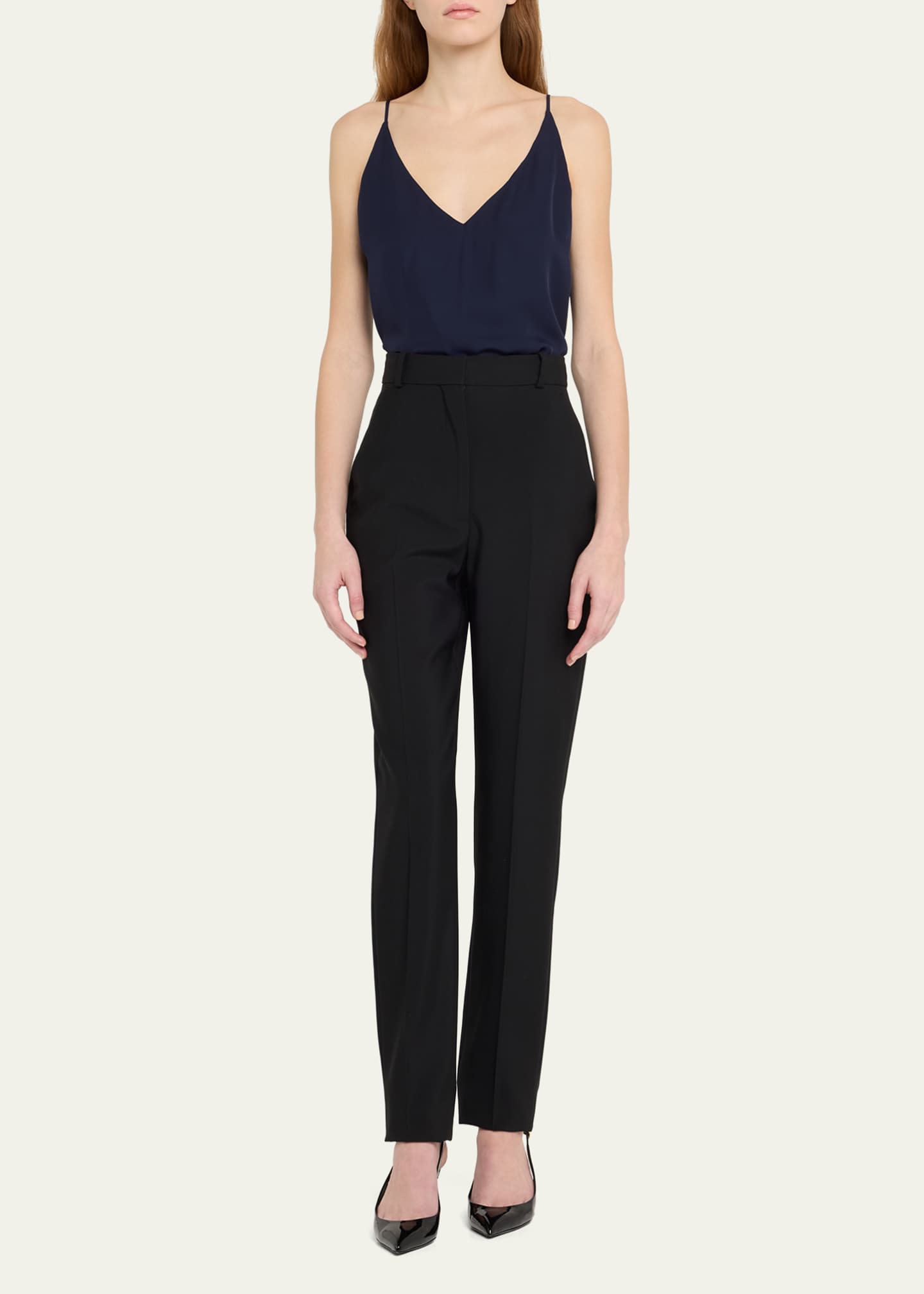 L'Agence Gabriella Silk V-Neck Tank Image 2 of 5