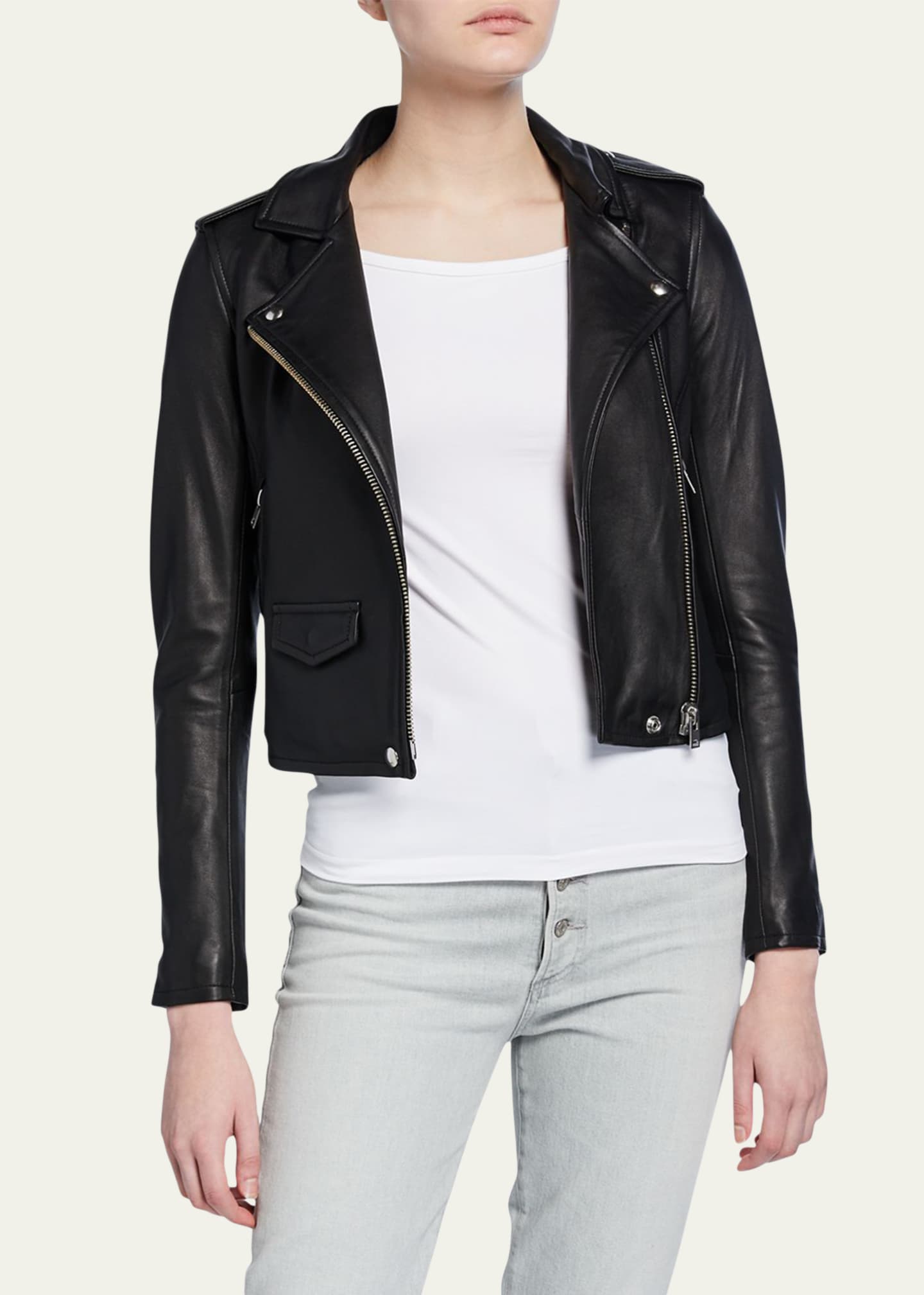 Iro cropped leather jacket sale