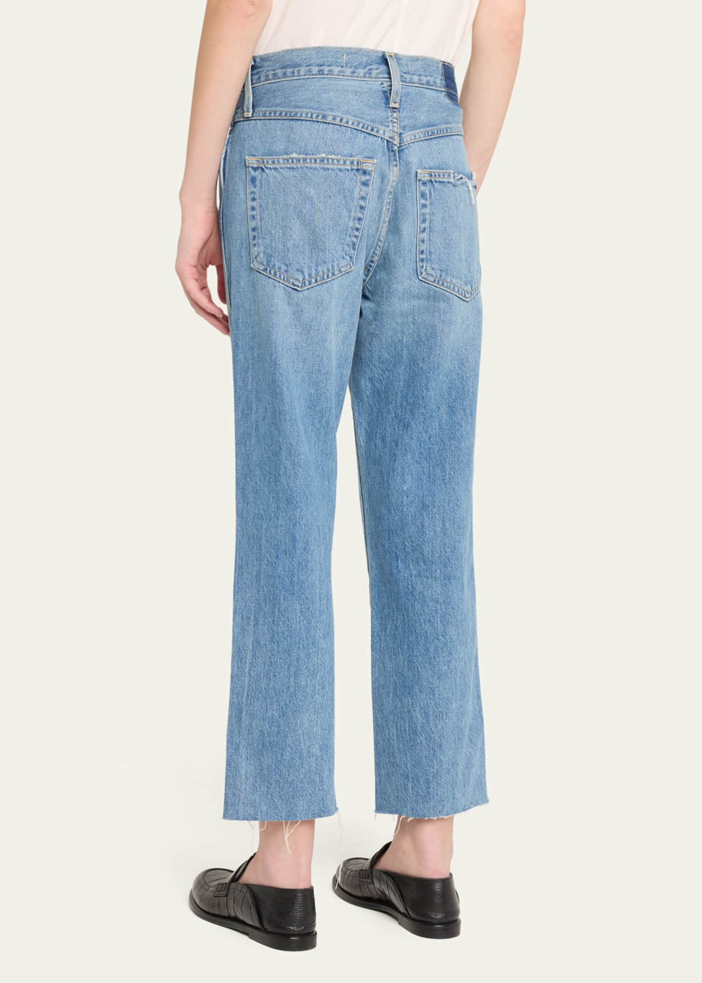 AMO Denim Loverboy High-Rise Cropped Jeans with Frayed Hem Image 3 of 5
