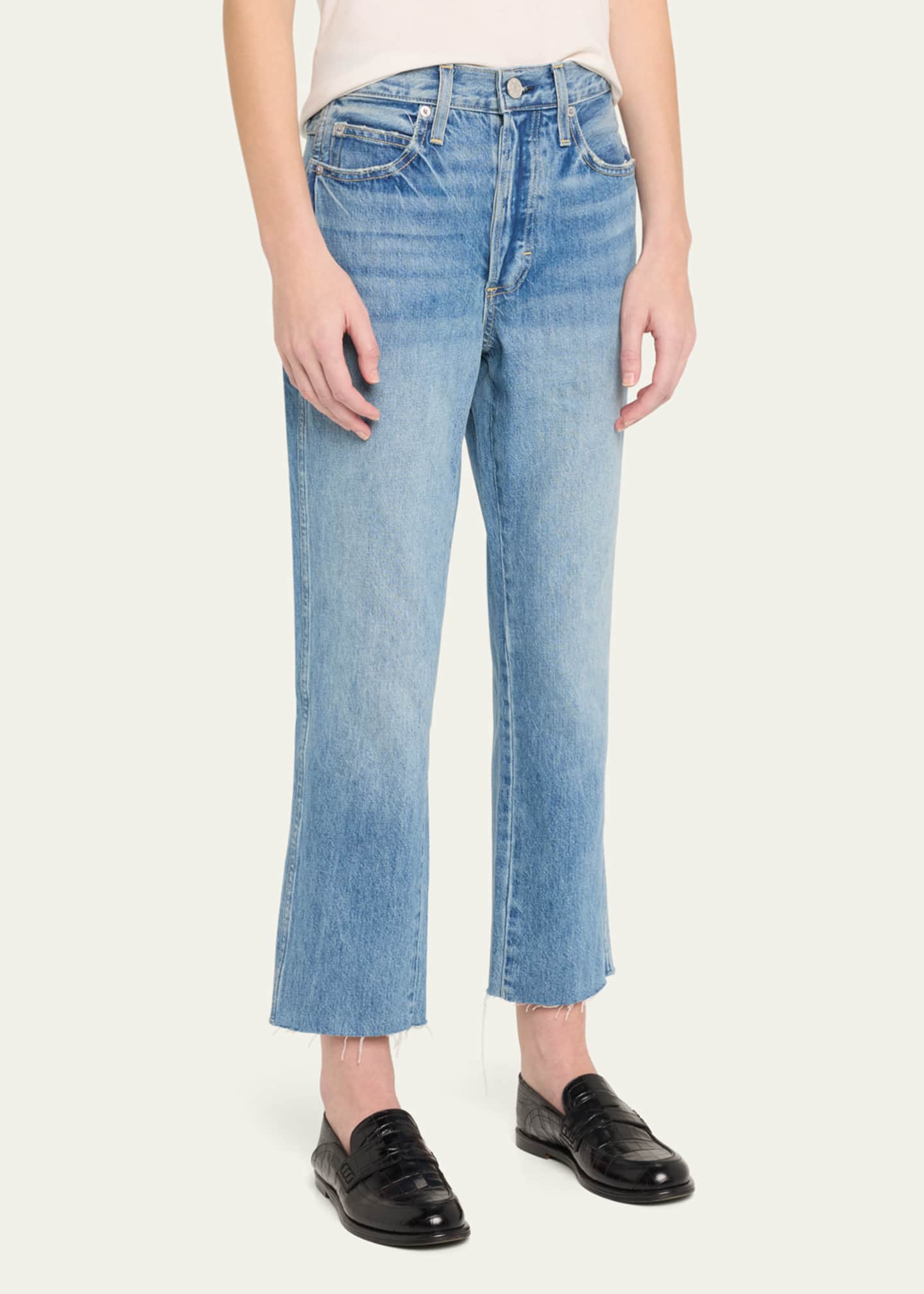 AMO Denim Loverboy High-Rise Cropped Jeans with Frayed Hem Image 4 of 5