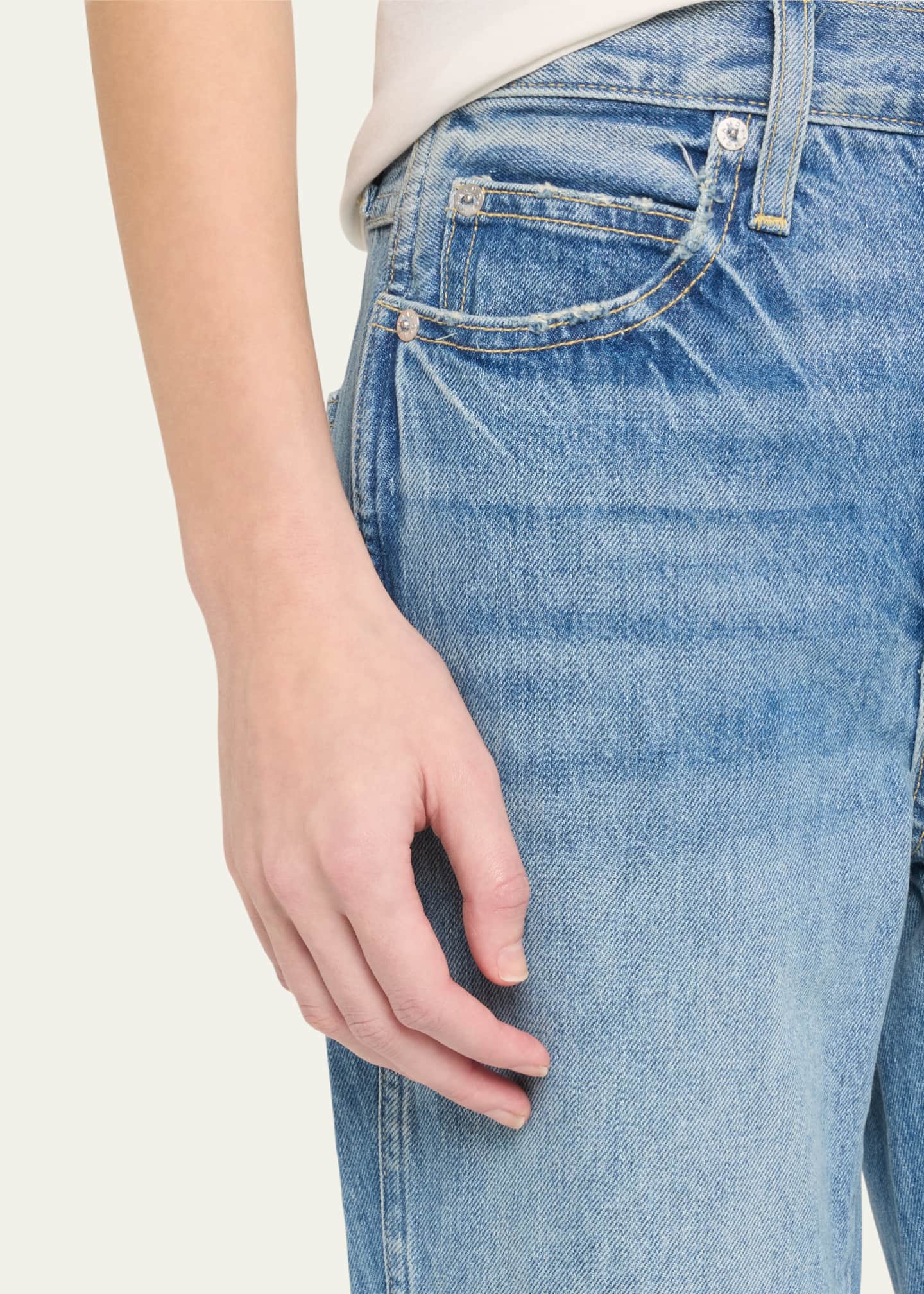 AMO Denim Loverboy High-Rise Cropped Jeans with Frayed Hem Image 5 of 5