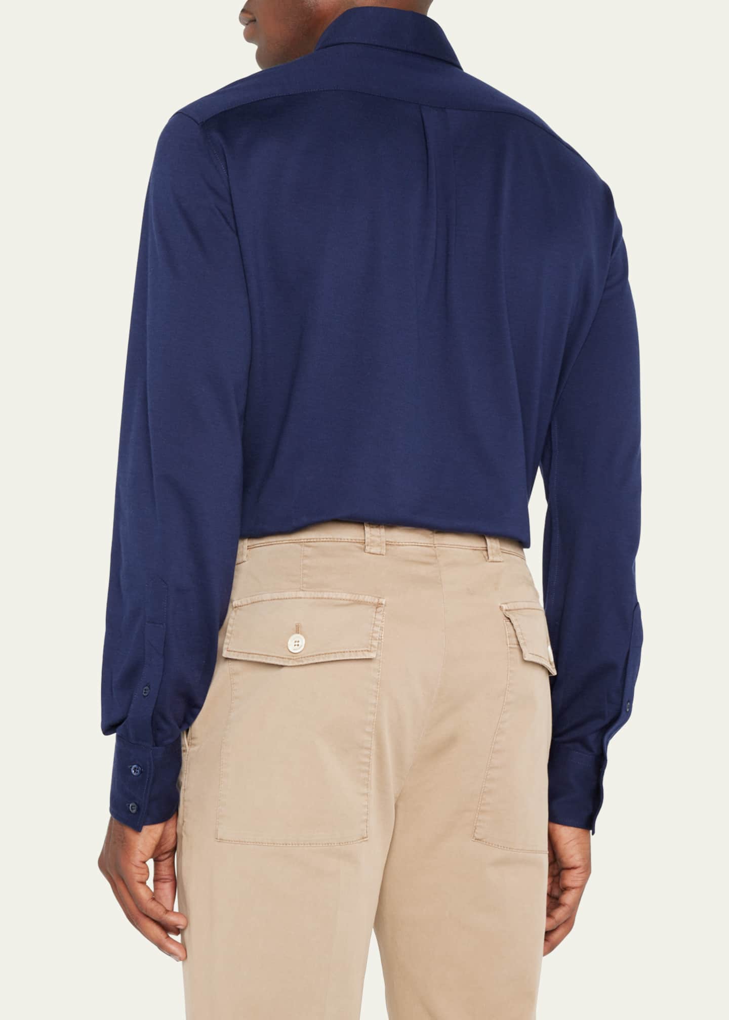 Brunello Cucinelli Men's Jersey Knit Sport Shirt Image 3 of 5