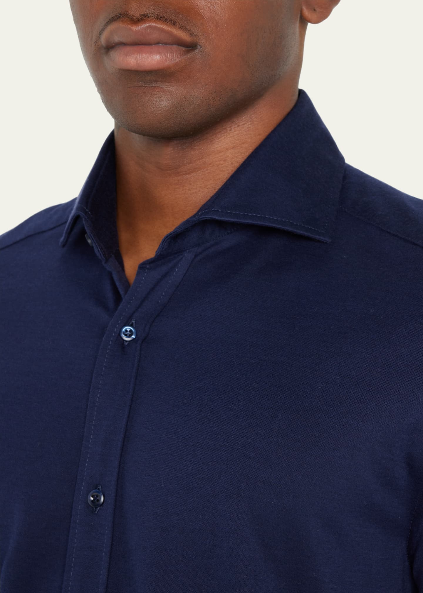 Brunello Cucinelli Men's Jersey Knit Sport Shirt Image 5 of 5