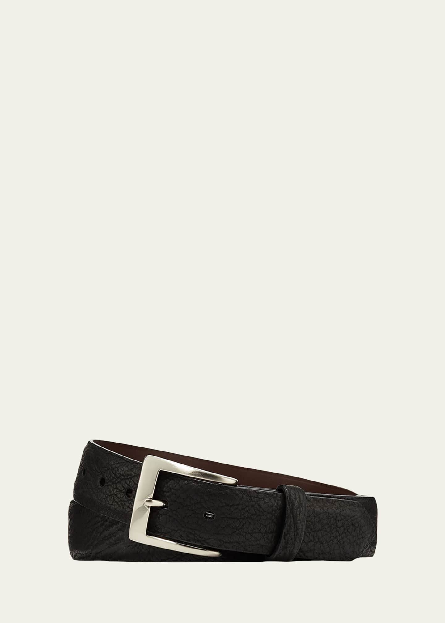 Kleinberg Men's Sharkskin Belt Bergdorf Goodman