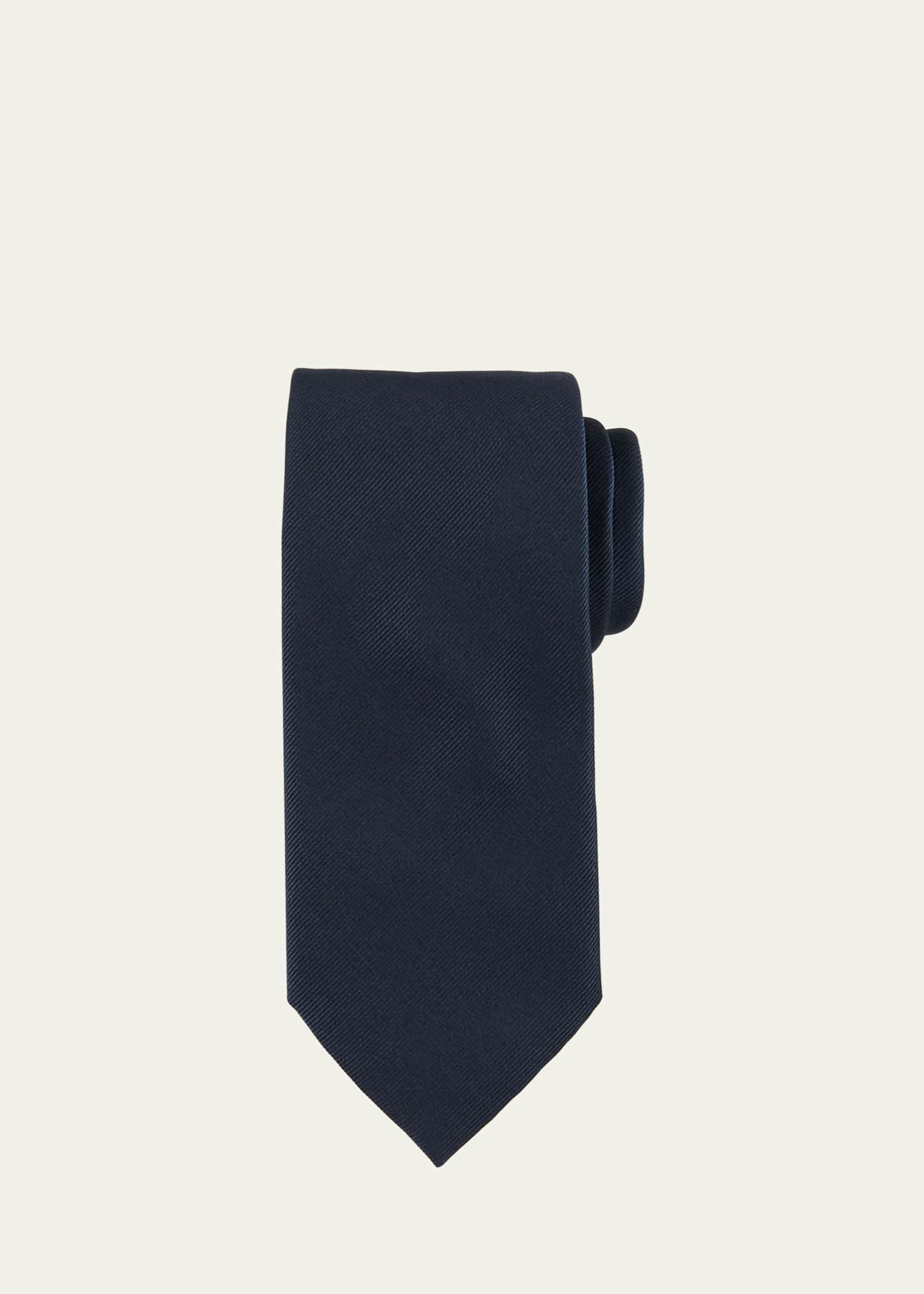 Brioni Solid Textured Silk Tie