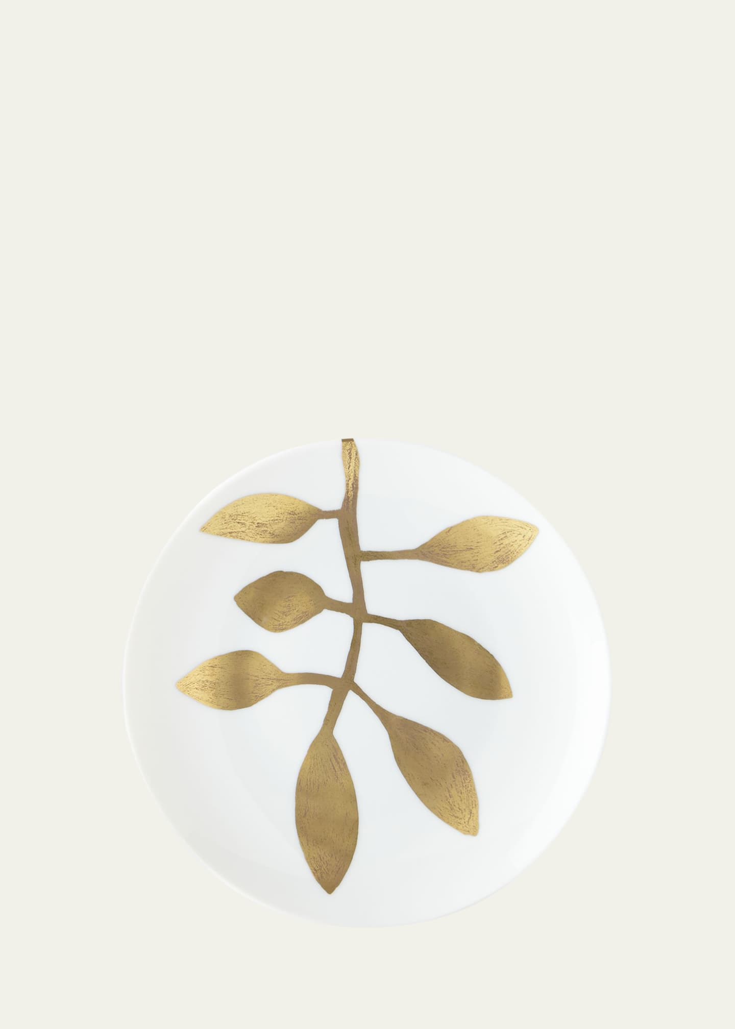 Haviland & Parlon Daphne Gold-Leaf Dessert Plate, White
