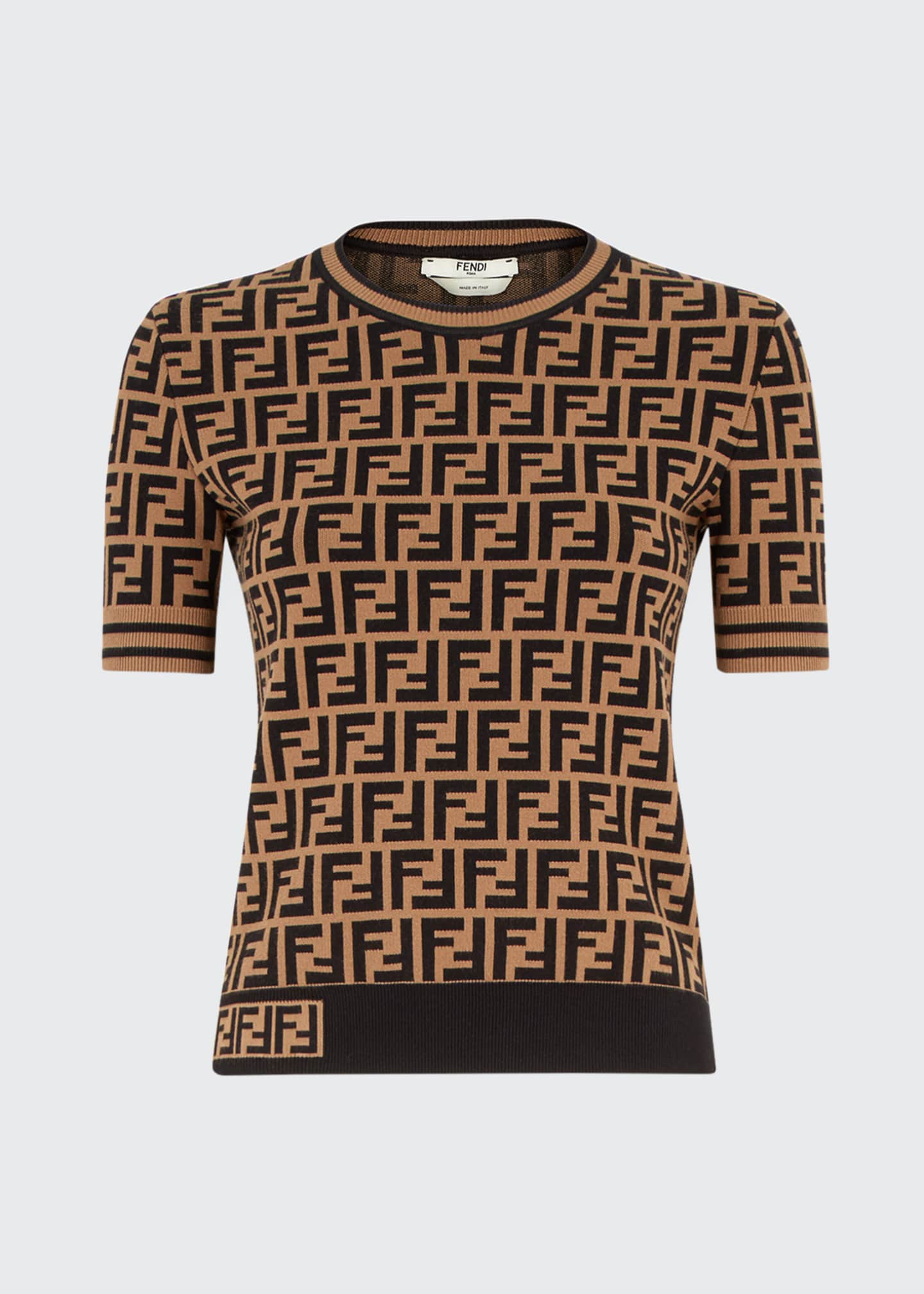 Fendi Crewneck Short-Sleeve FF Logo T-Shirt - Bergdorf Goodman