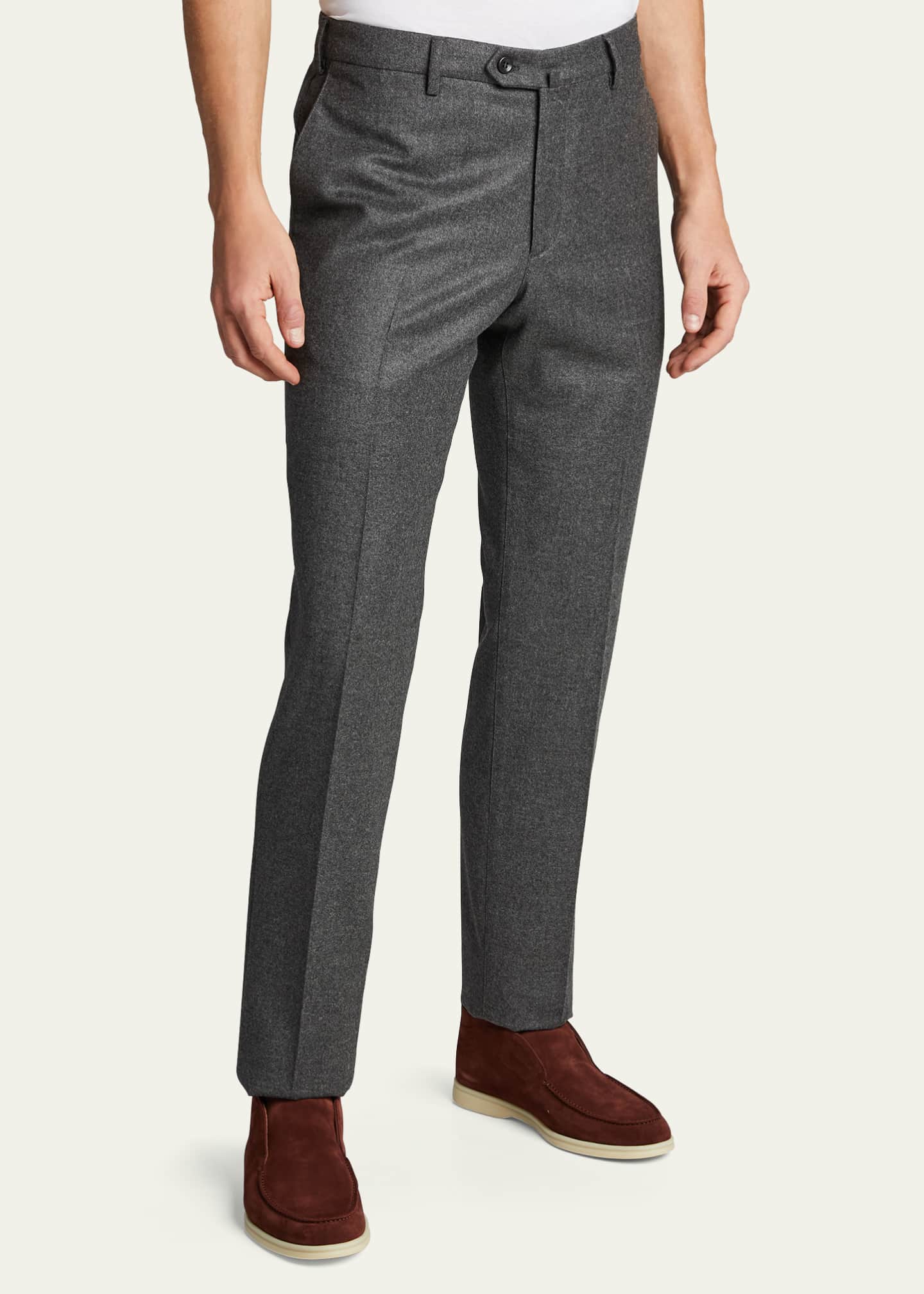 Loro Piana Men's Straight-Leg Flannel Pants Image 4 of 5