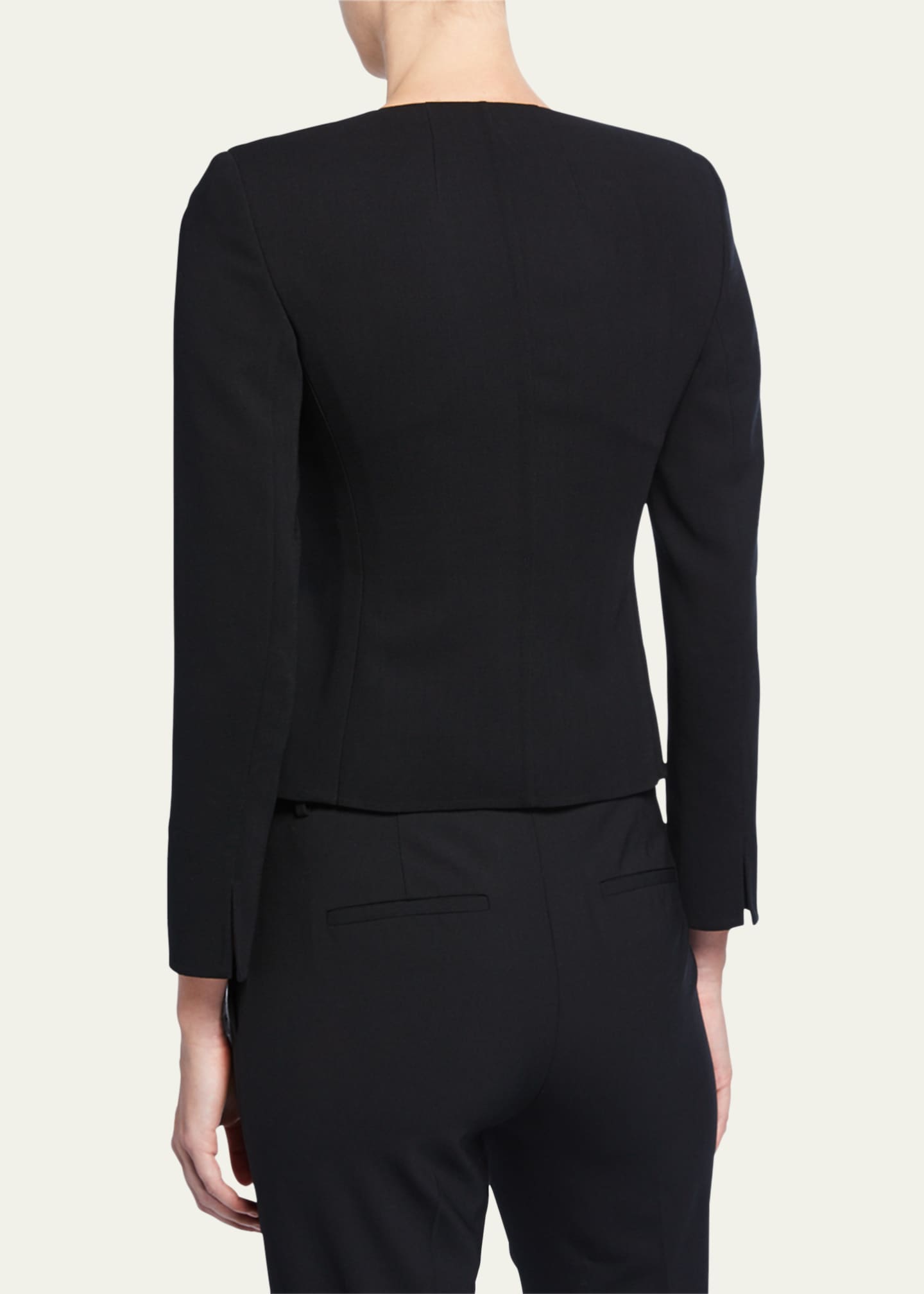 Akris Tabbed Button-Front Short Wool Jacket Image 4 of 4