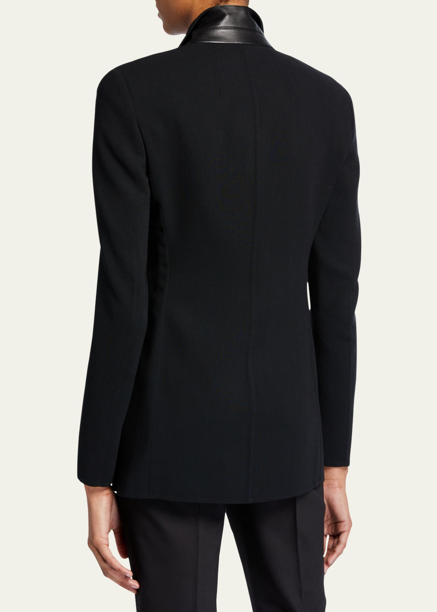 Akris Odette Long Wool Blazer Jacket - Bergdorf Goodman