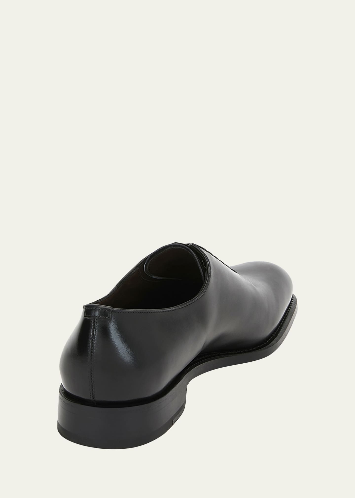 Ferragamo Men's Angiolo Tramezza Whole-Cut Leather Lace-Up Shoes Image 3 of 3