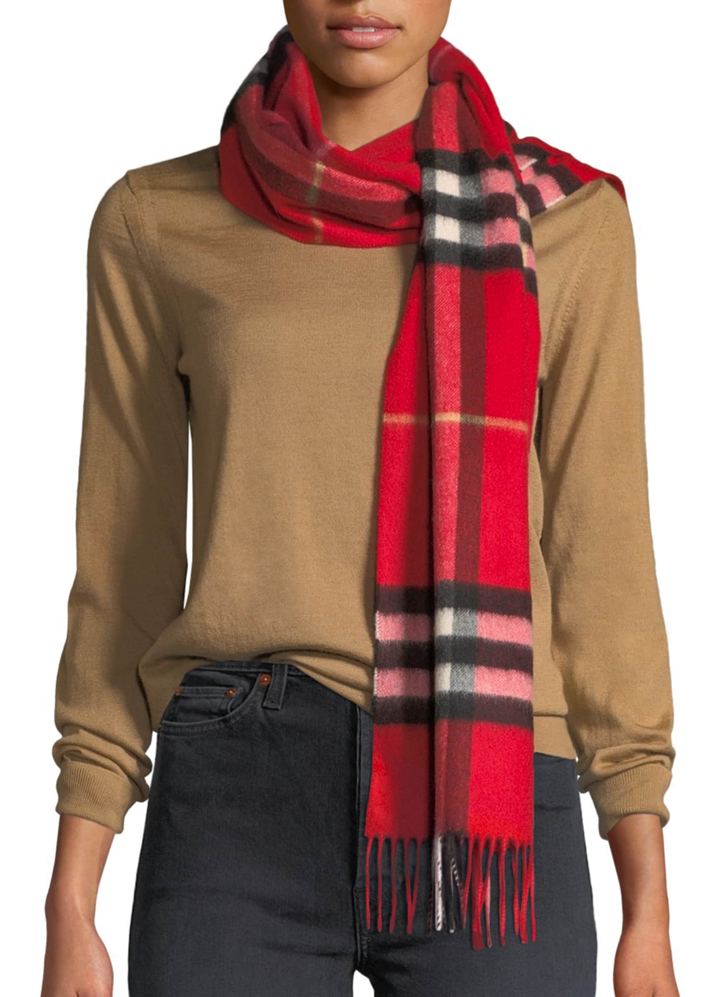 The classic check cashmere scarf discount