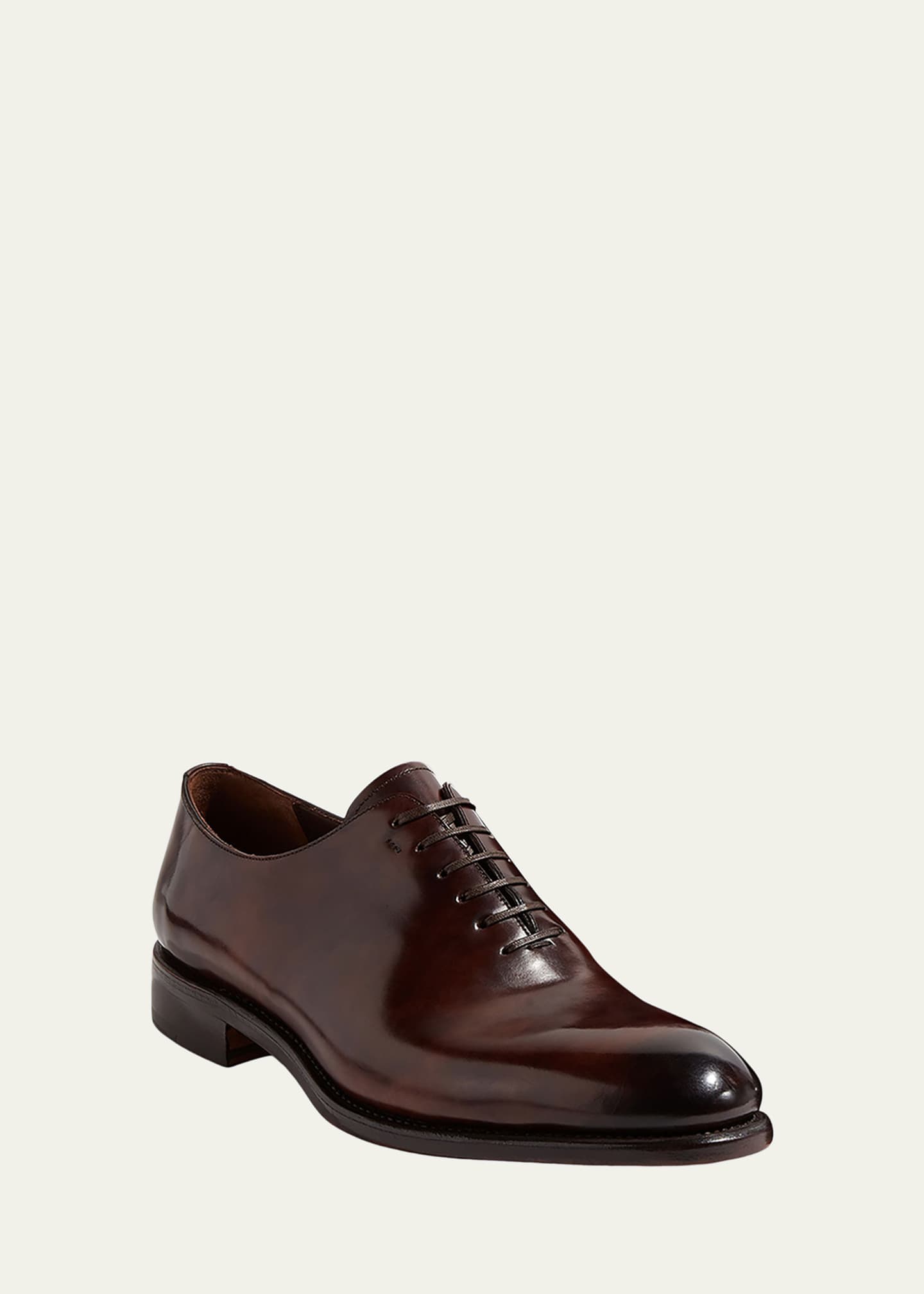 Ferragamo - Scarlet Chocolate Grained Leather Dress Shoe