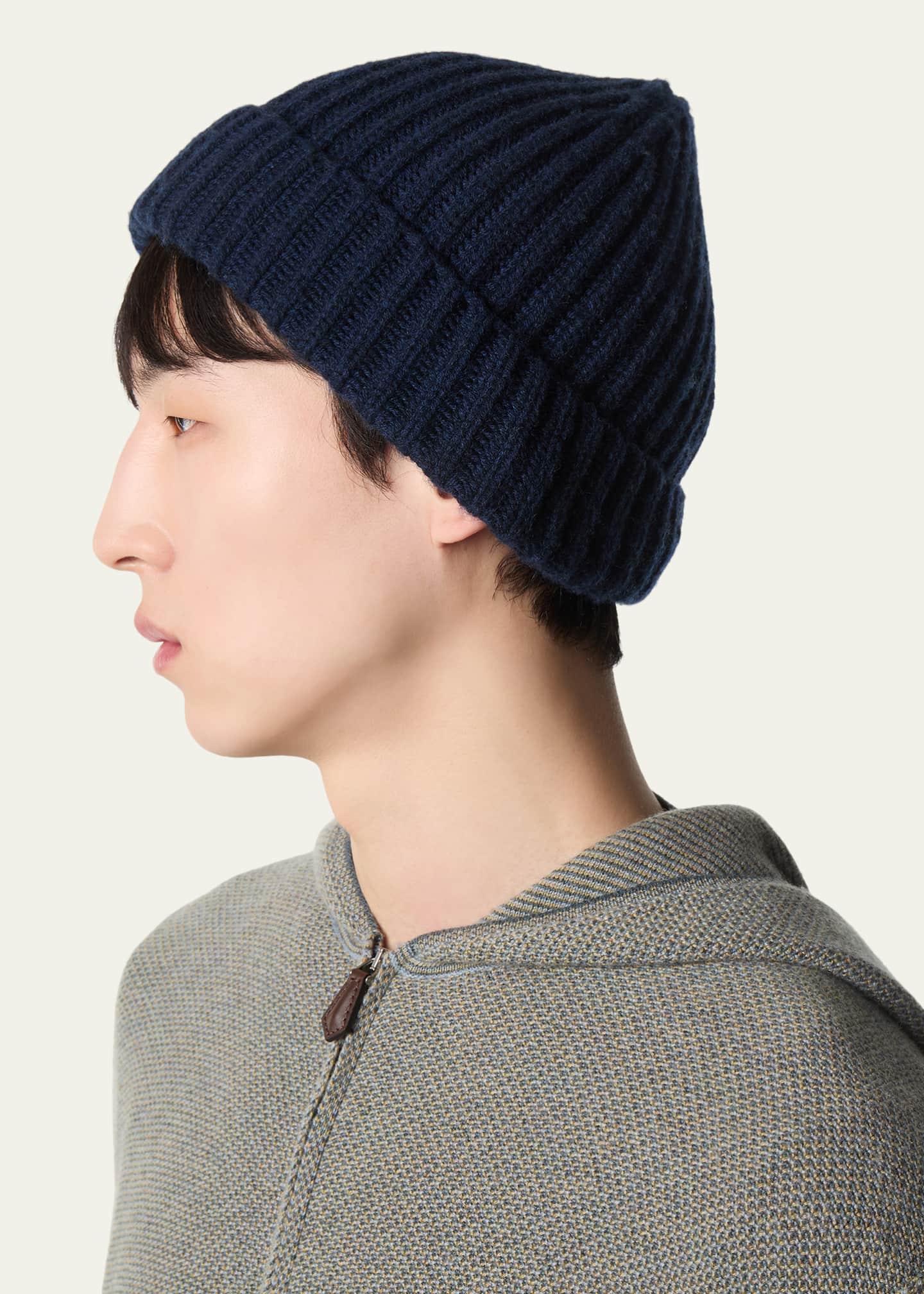Loro Piana Men's Cashmere Rib-Knit Beanie - Bergdorf Goodman