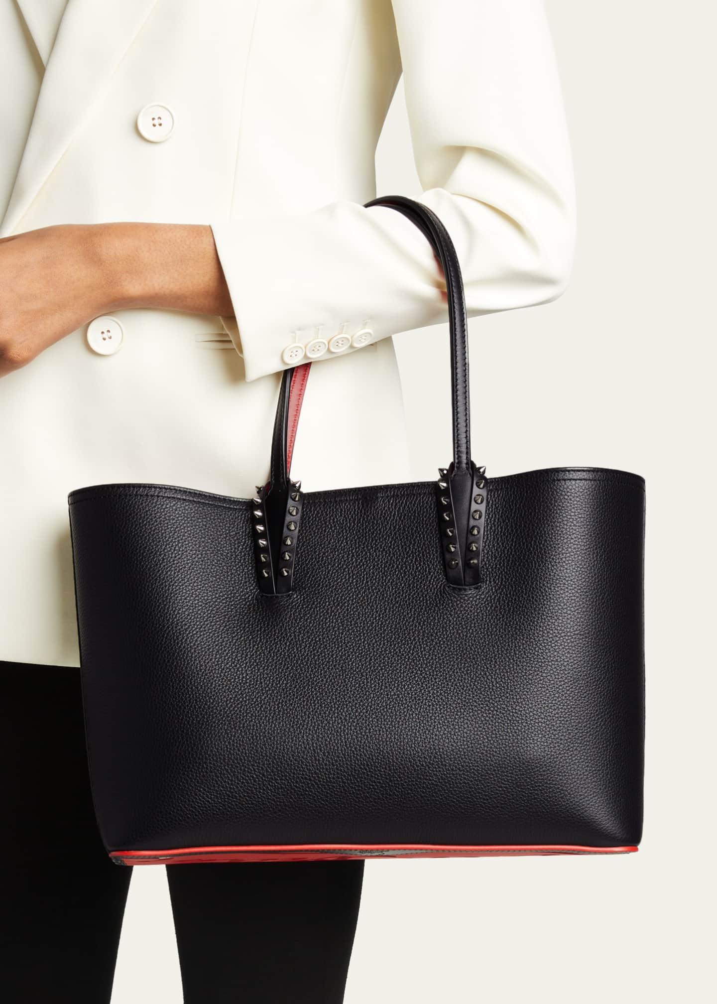 Christian Louboutin Cabata Small Tote in Grained Leather - Bergdorf Goodman