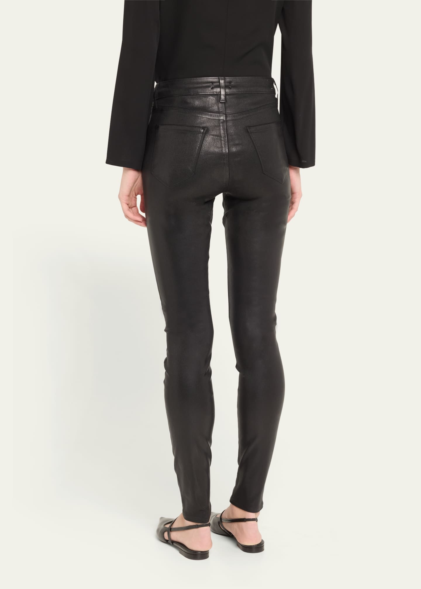 L'AGENCE Marguerite Coated Jean In Black Coated