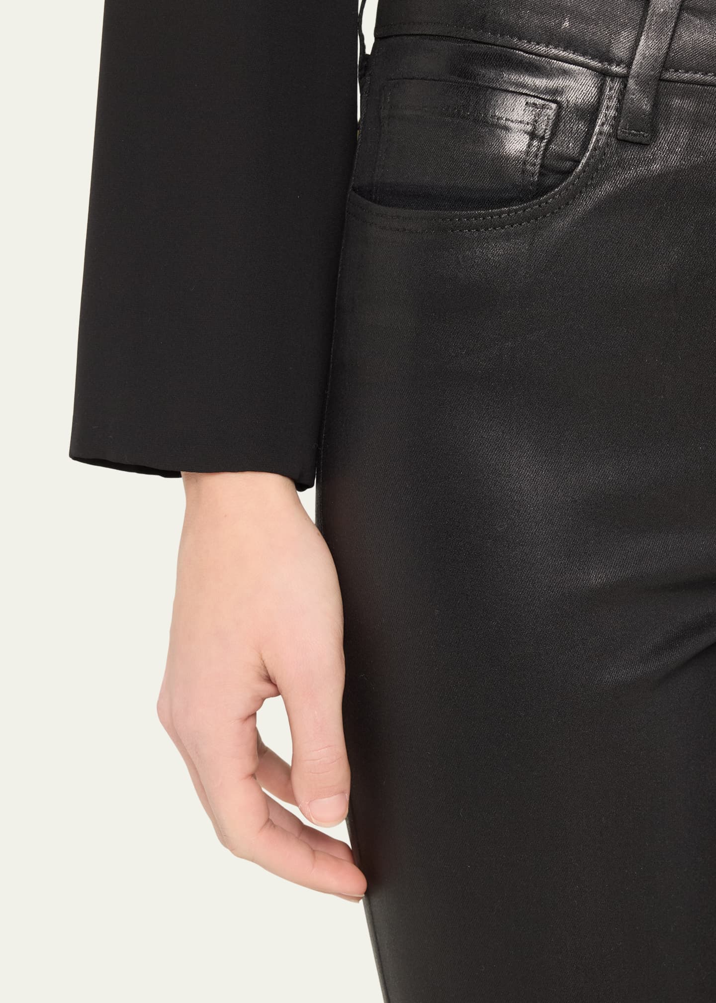 L'Agence Marguerite Coated Modal Denim High-Rise Skinny Jeans Image 5 of 5