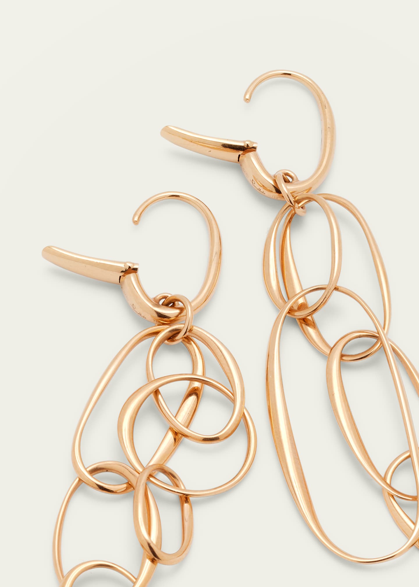Pomellato 18k Rose Gold Oval-Link Earrings Image 4 of 4