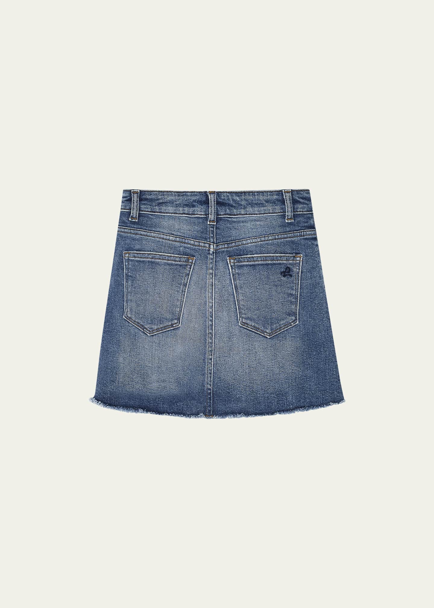 DL1961 Girls' Jenny Raw-Edge Denim Mini Skirt, Size 7-16 Image 2 of 2
