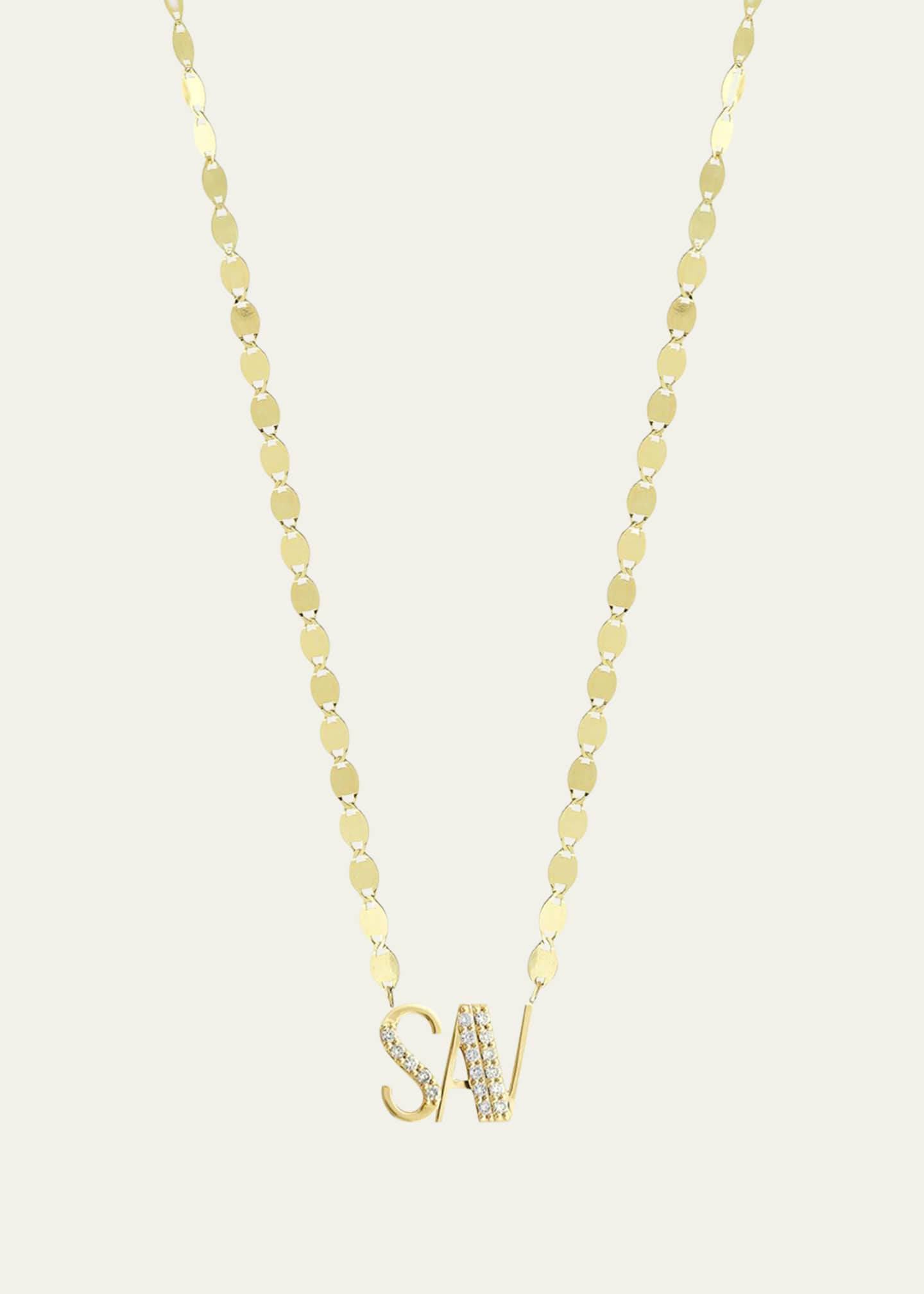 Lana Gold Personalized Three-Letter Pendant Necklace w/ Diamonds Image 1 of 2