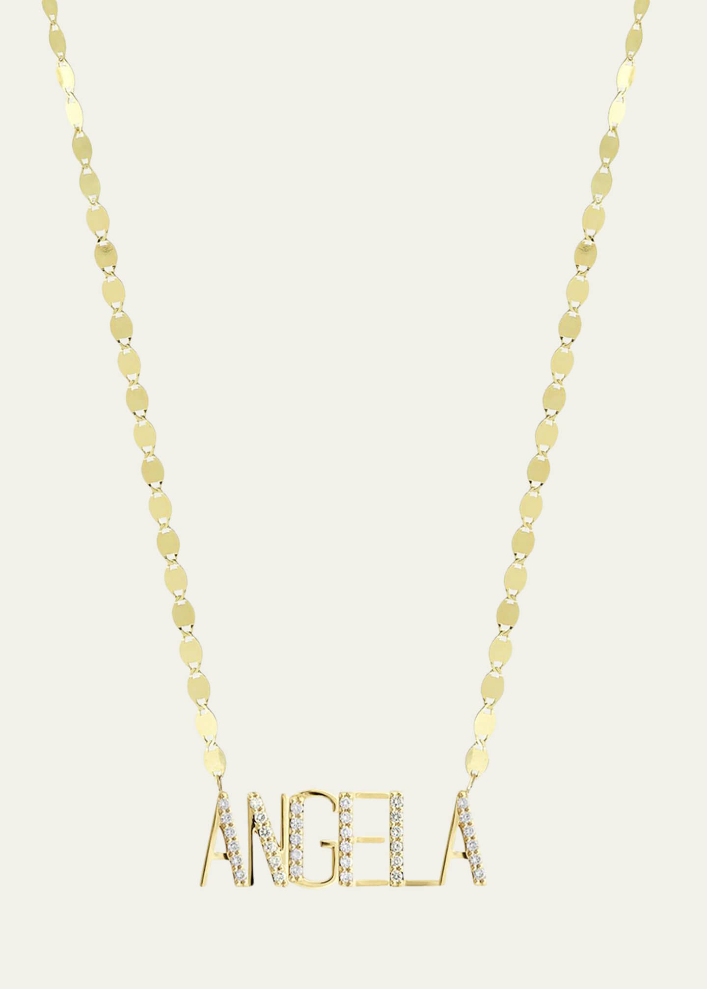 Lana Gold Personalized Six-Letter Pendant Necklace w/ Diamonds Image 1 of 2