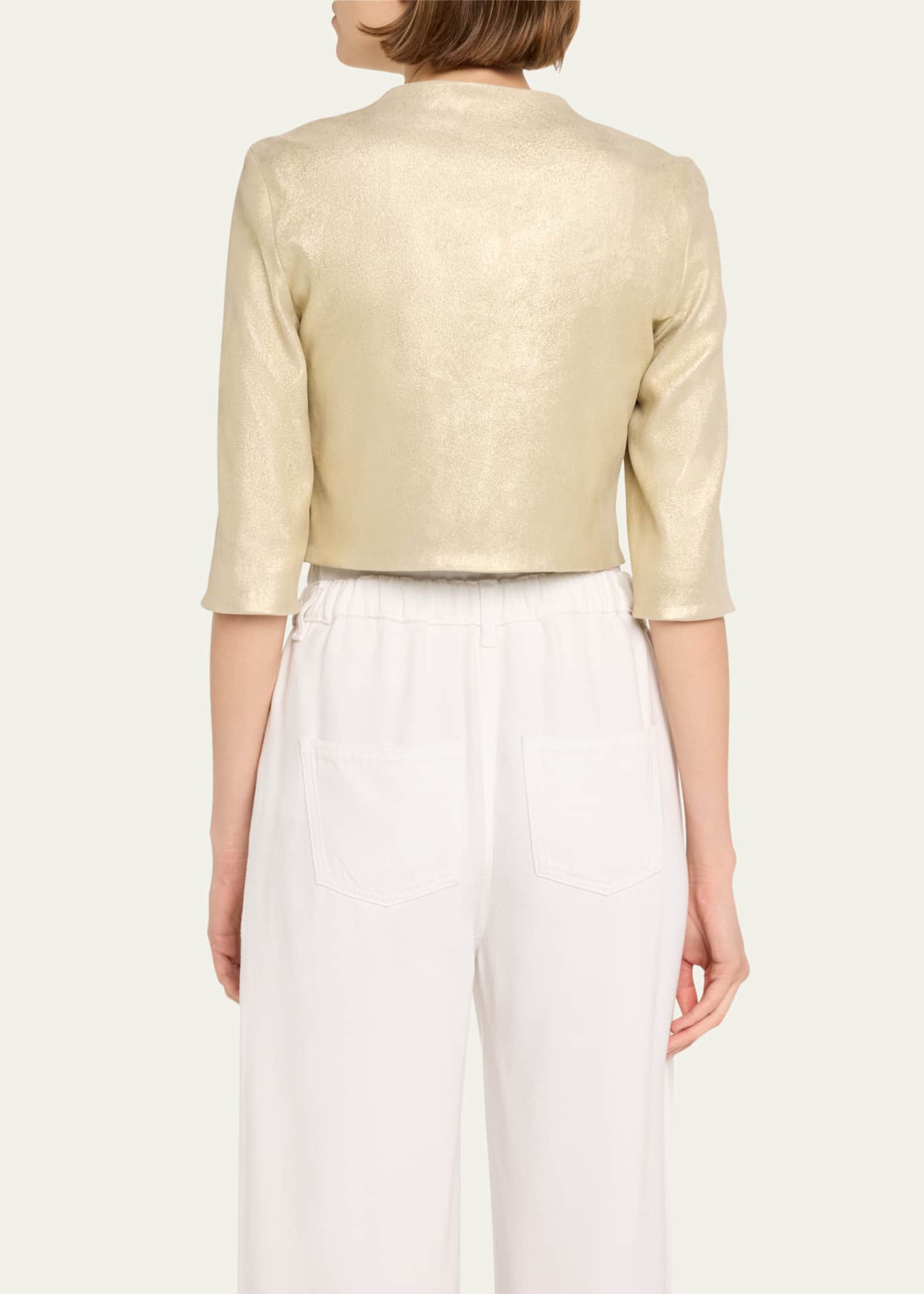 Susan Bender Stretch Leather Zip-Front Cardigan Image 3 of 5