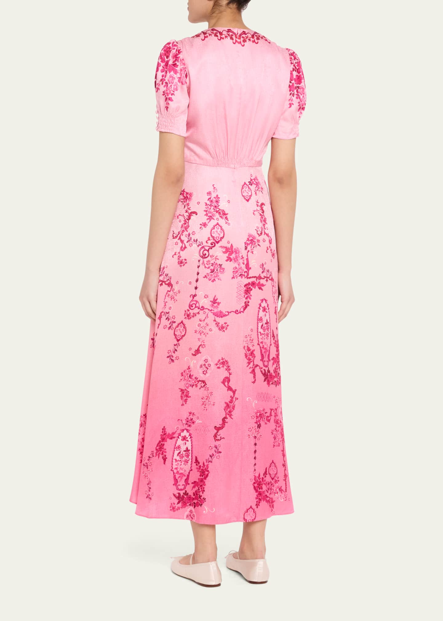 Saloni Lea Printed Long Dress Image 3 of 5