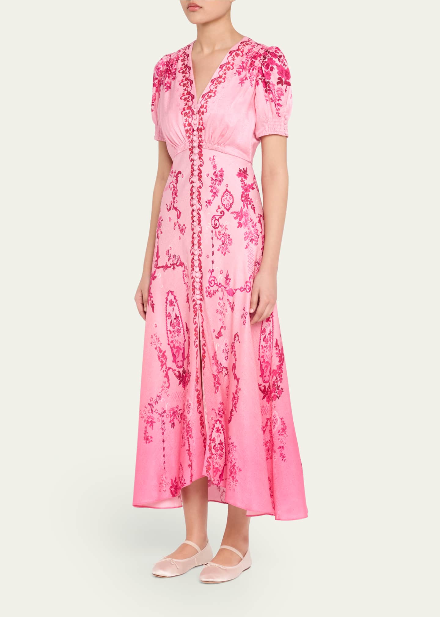 Saloni Lea Printed Long Dress Image 4 of 5