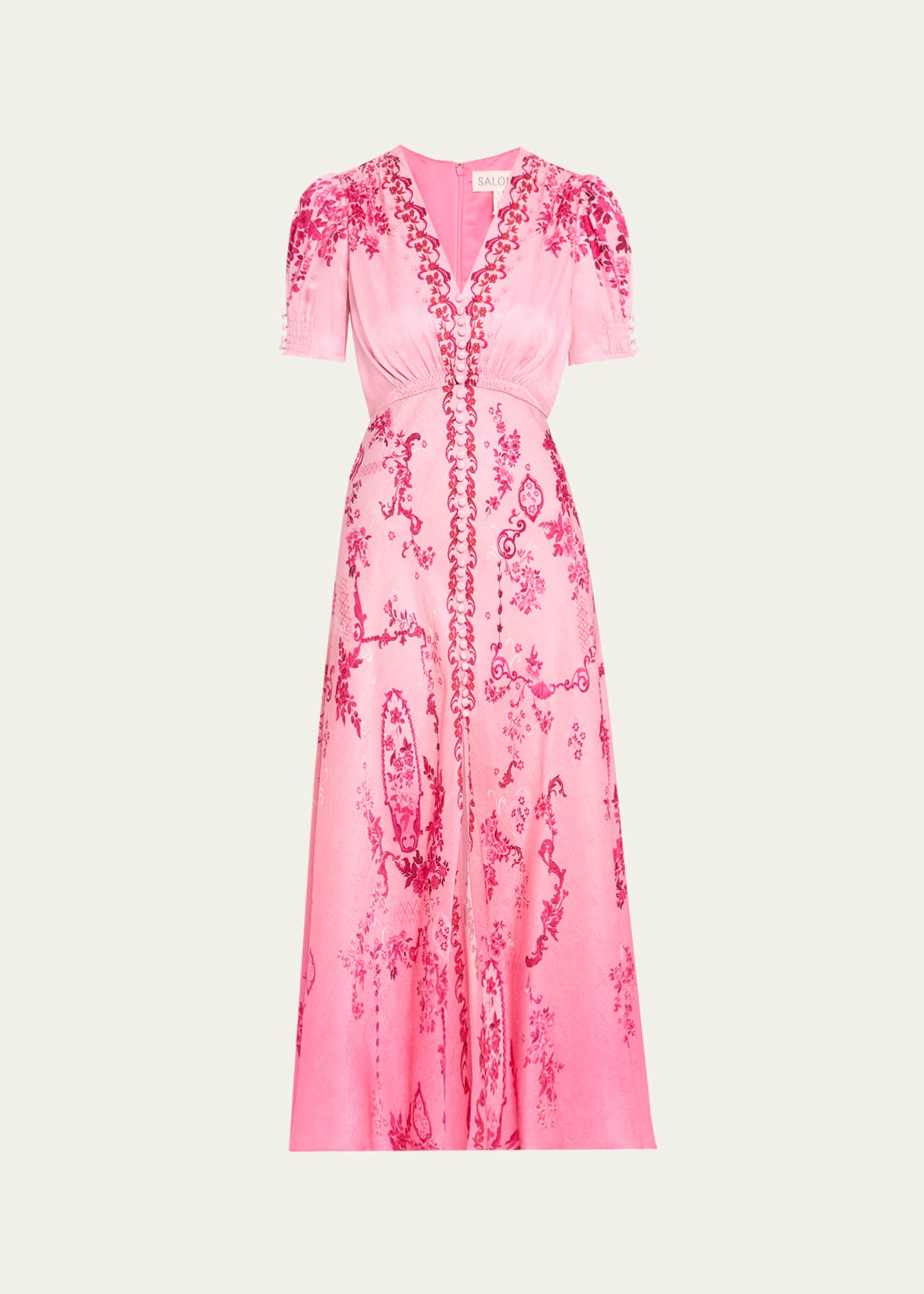 Saloni Lea Printed Long Dress Image 1 of 5