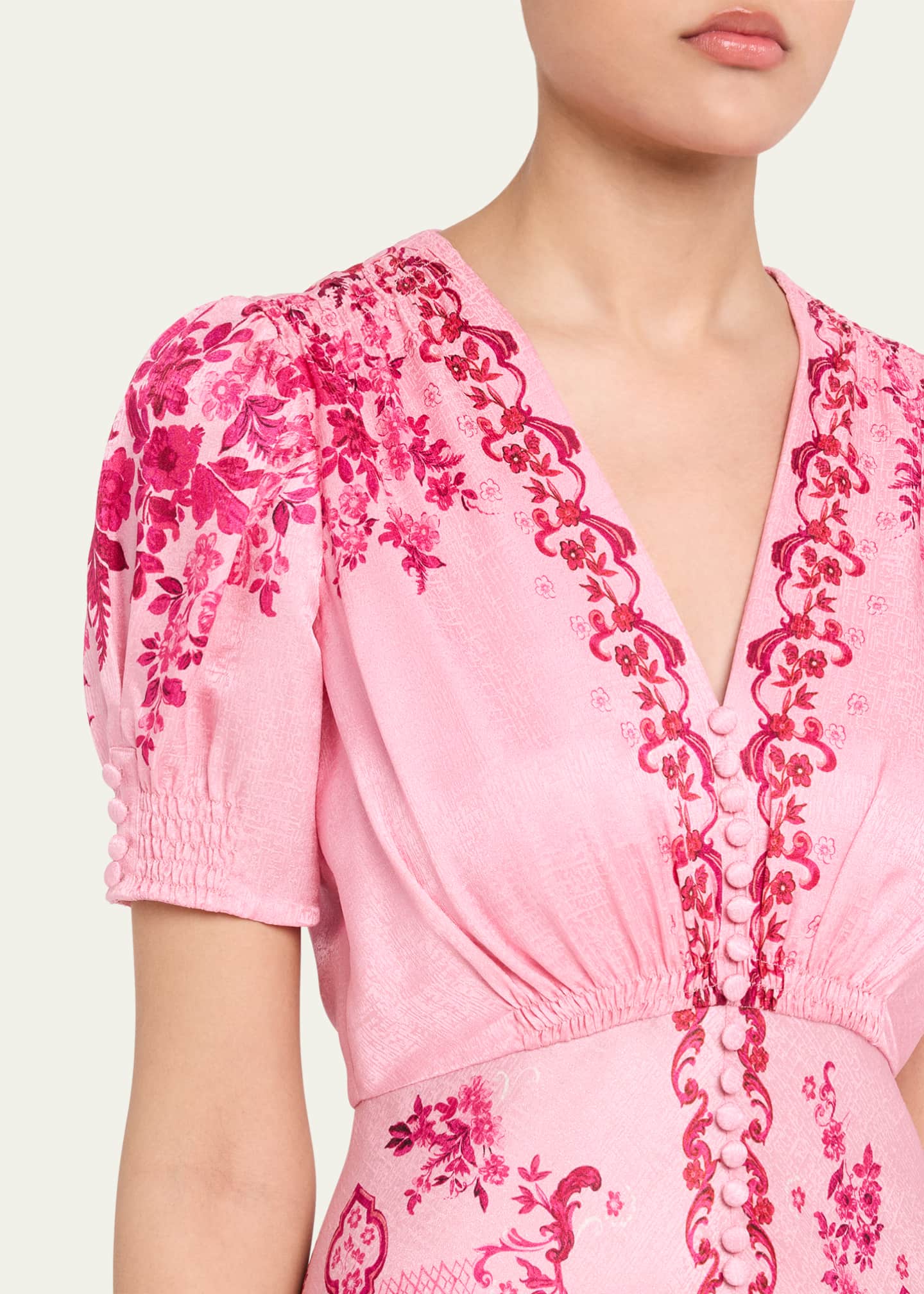 Saloni Lea Printed Long Dress Image 5 of 5