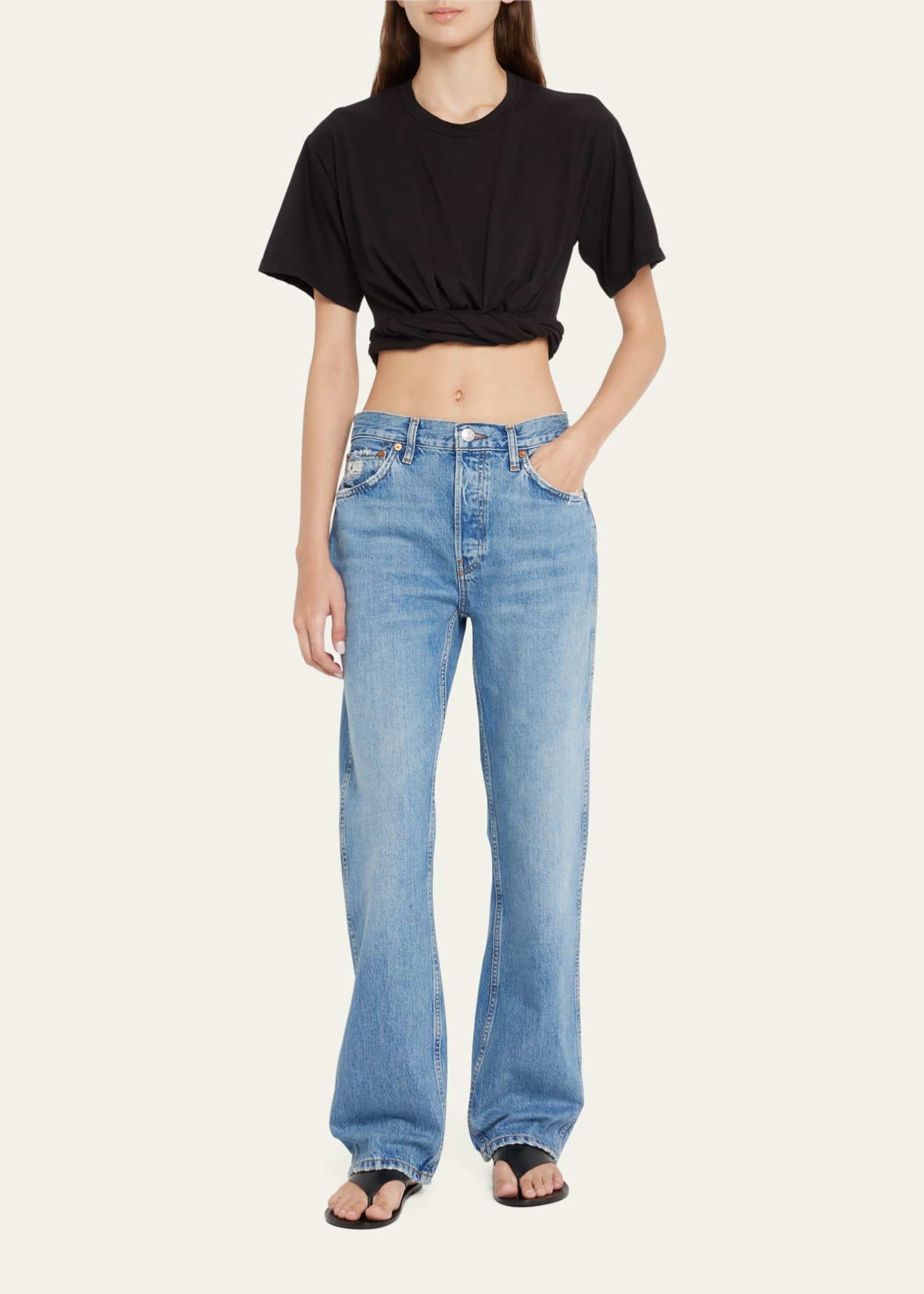 High-Rise Loose Rigid Straight-Leg Jeans