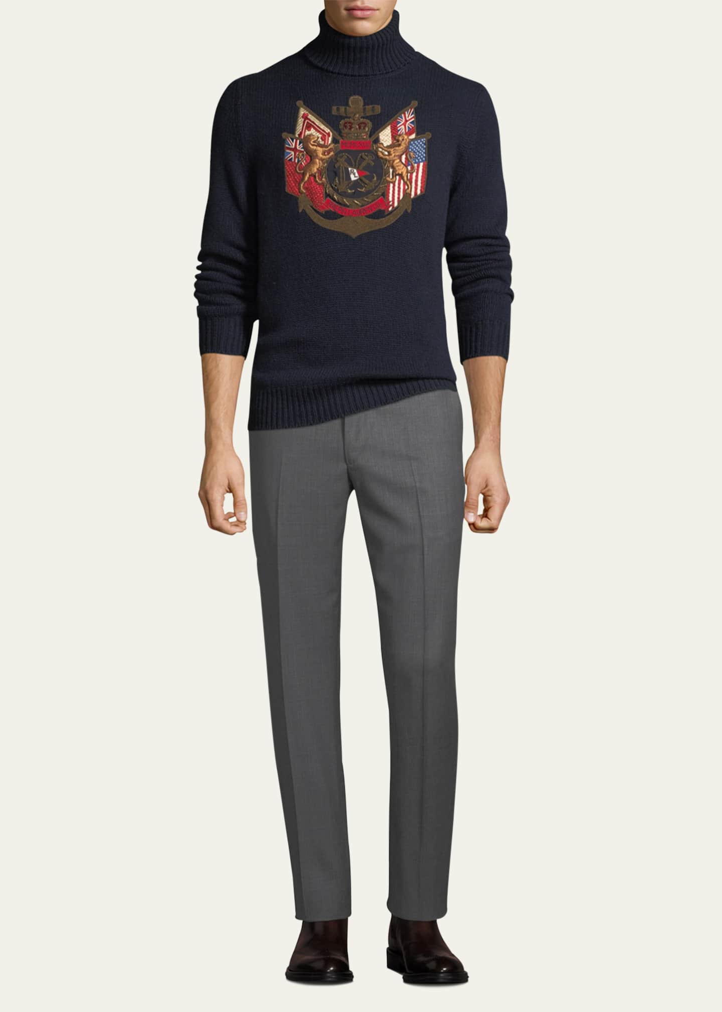Ralph Lauren Purple Label Men's Gregory Flat-Front Pants Image 4 of 4